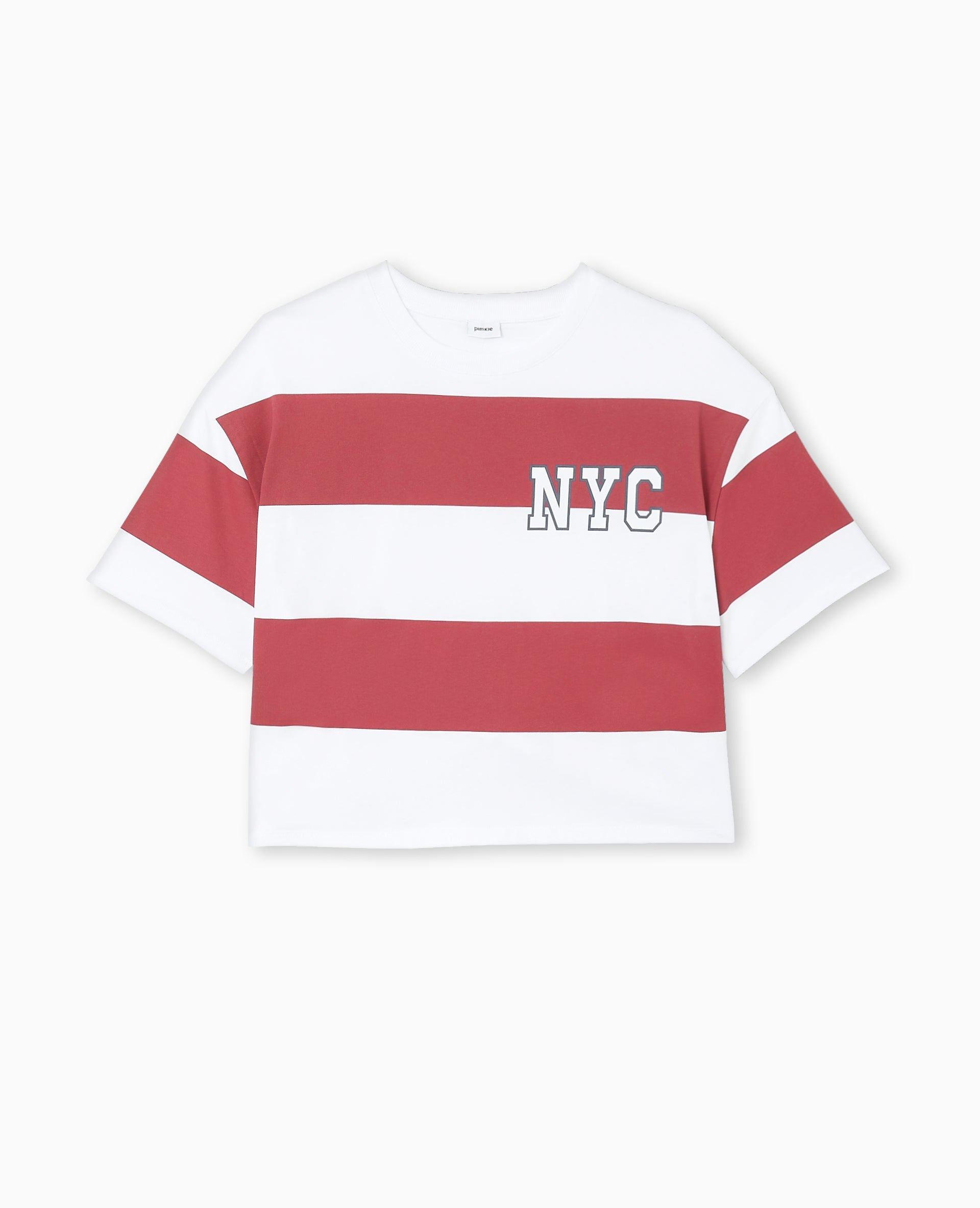 T-shirt ample et court larges rayures
