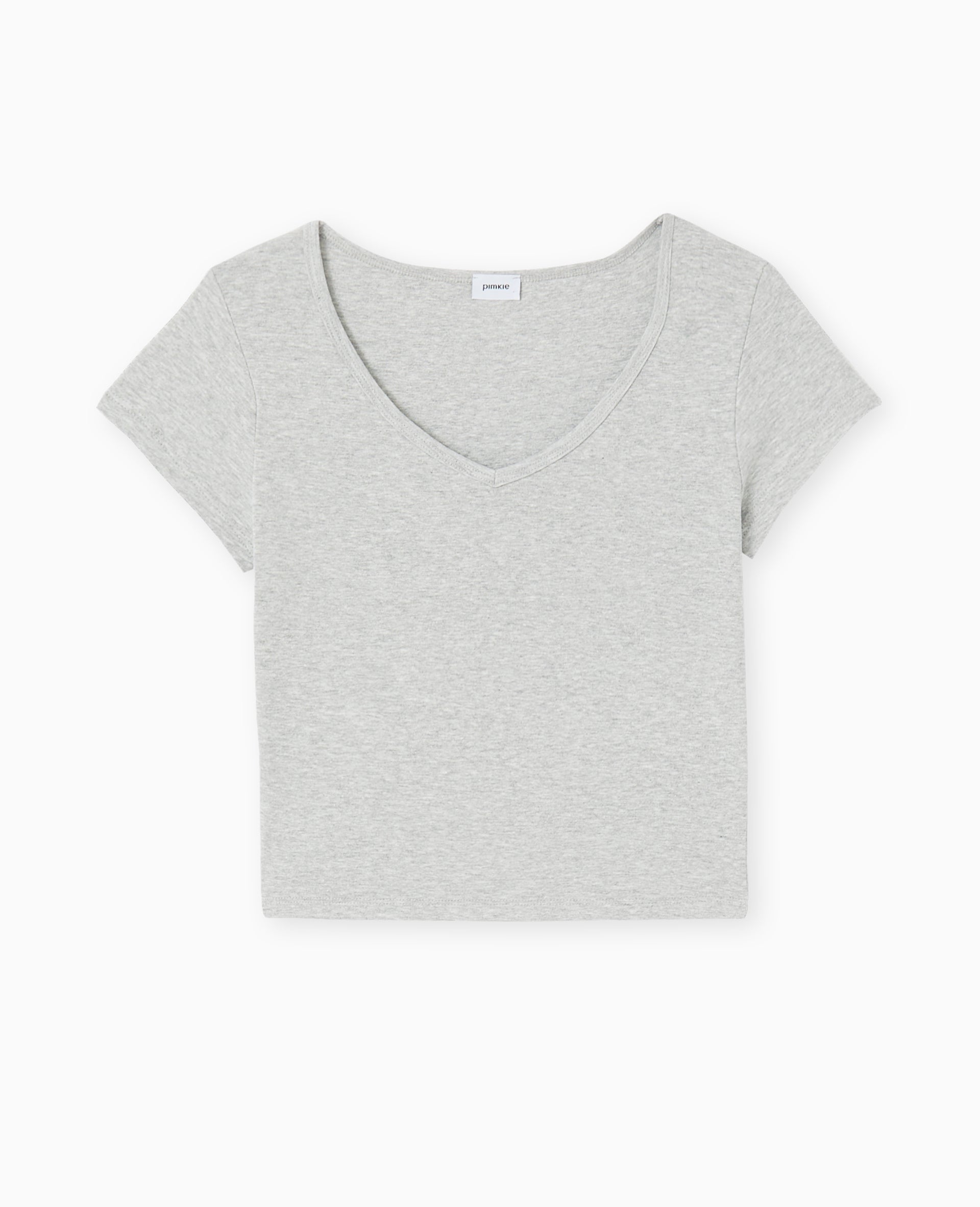 T-shirt court col V