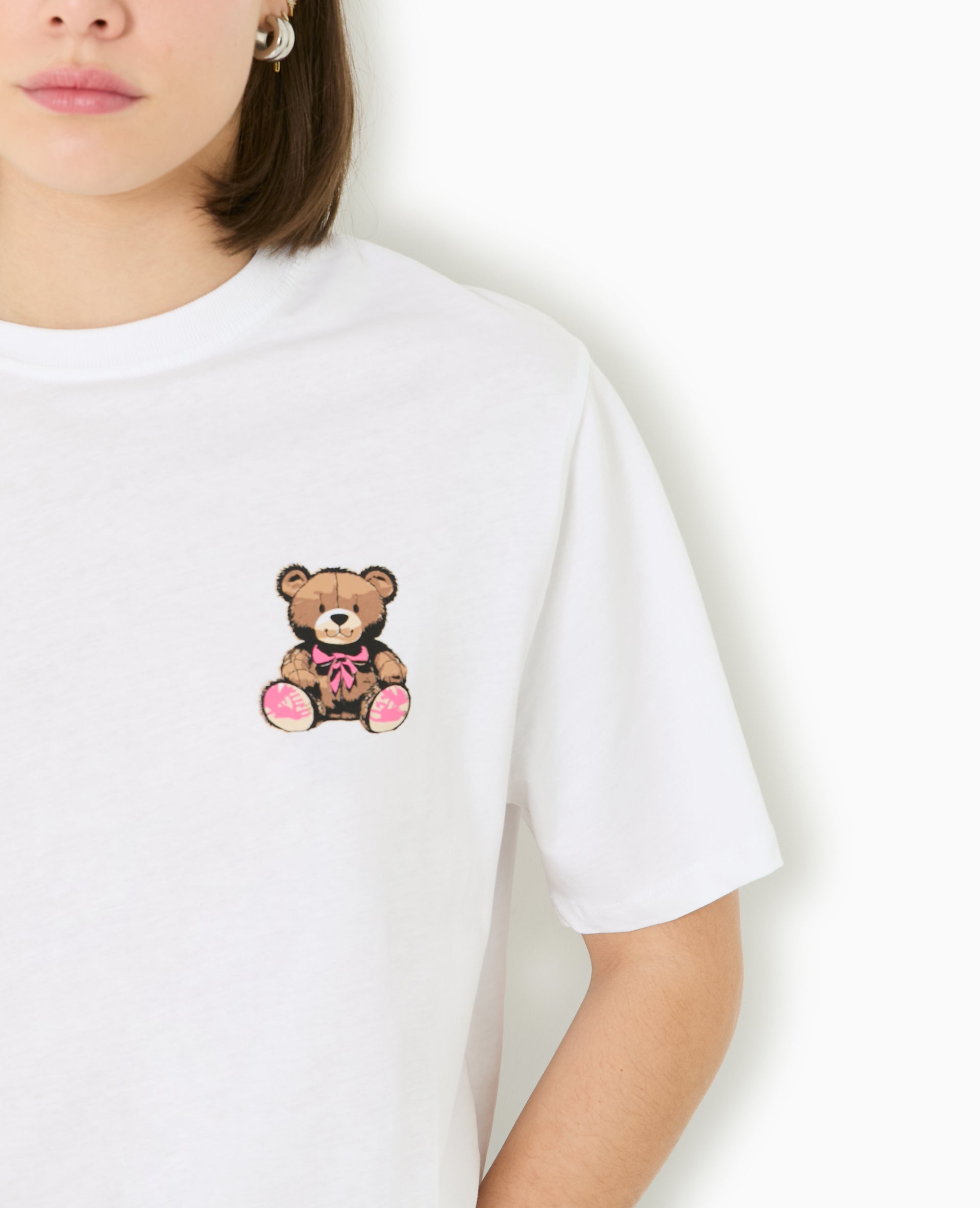 T-shirt ample avec print poitrine et dos