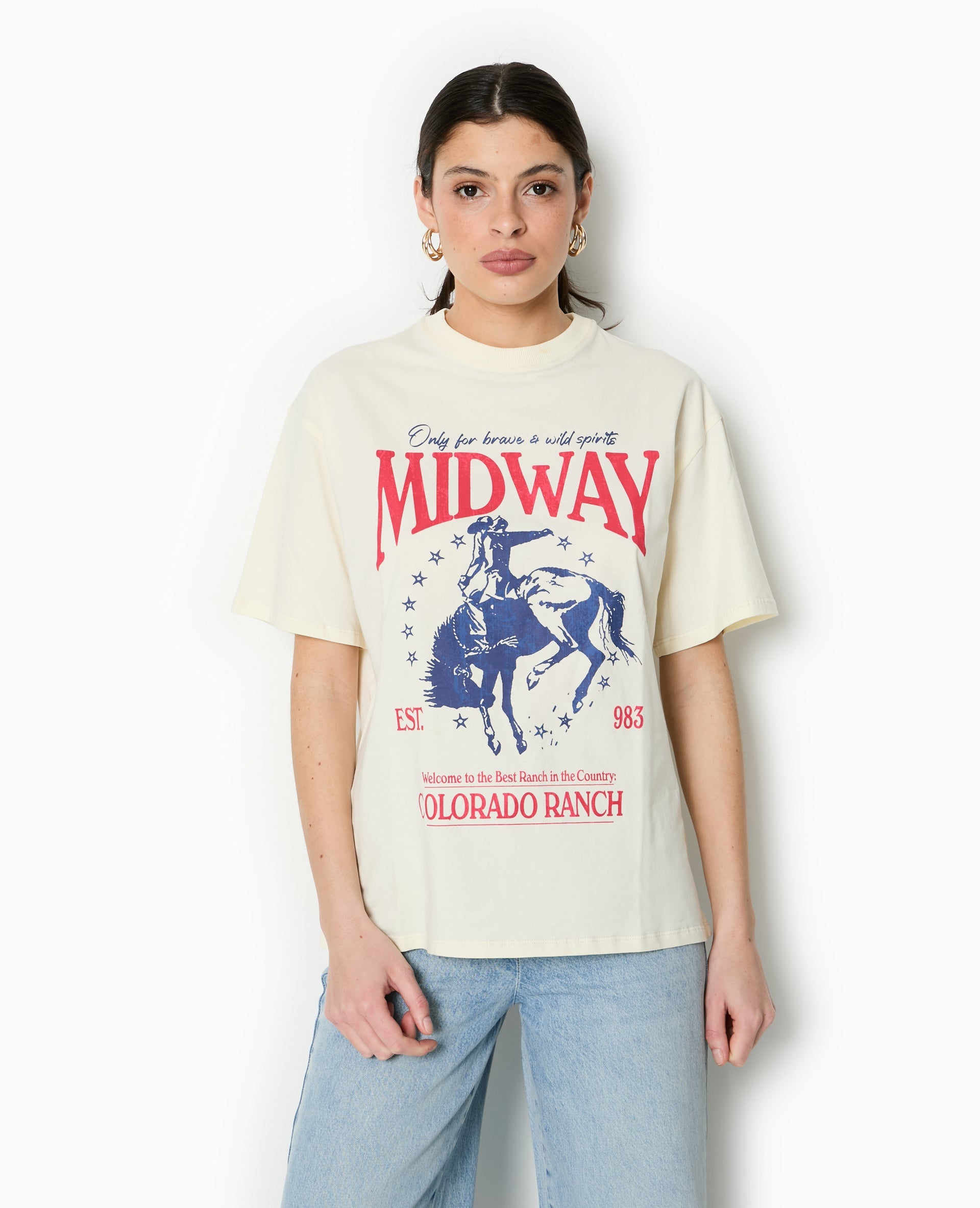 T-shirt oversize avec print devant
