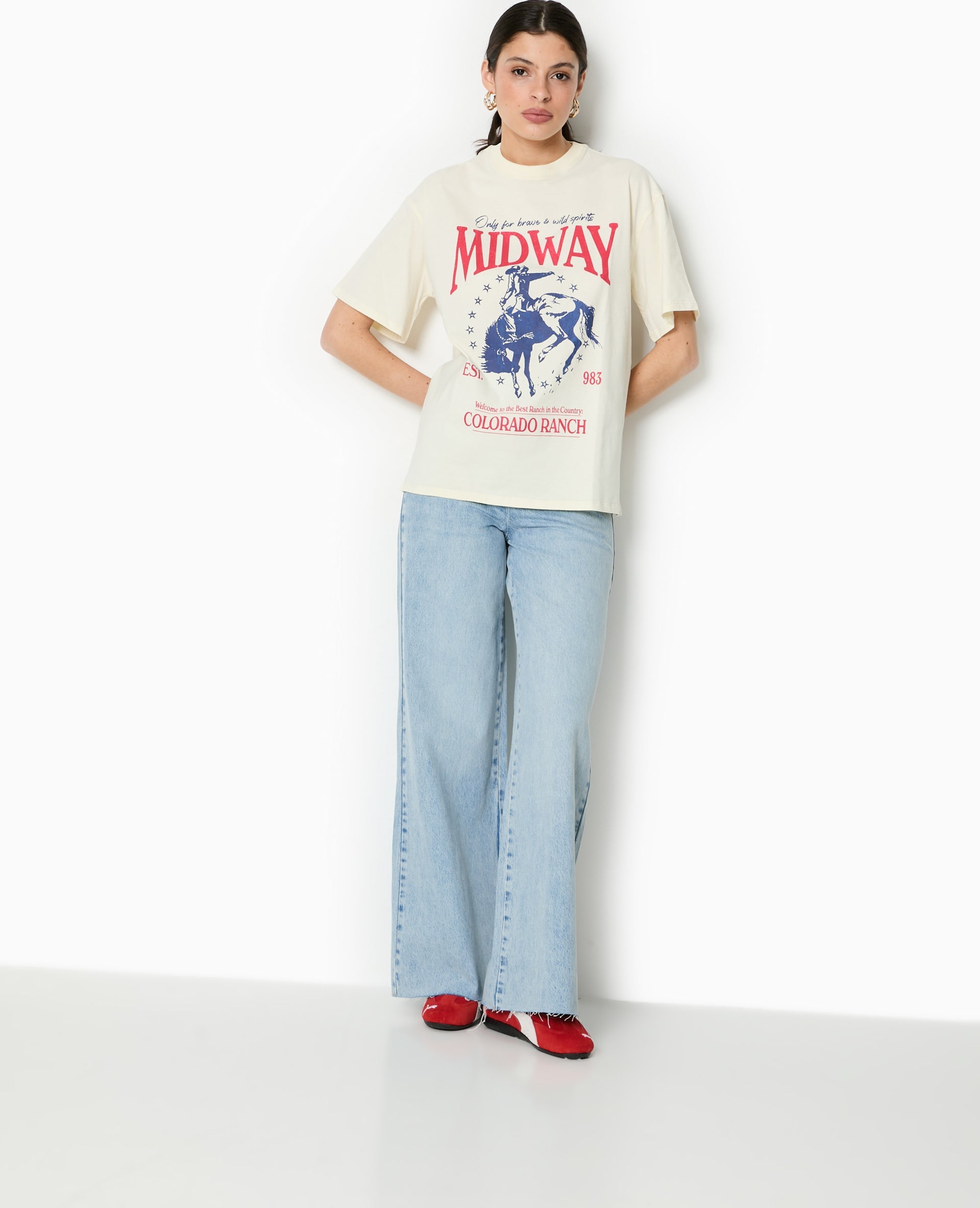 T-shirt oversize avec print devant