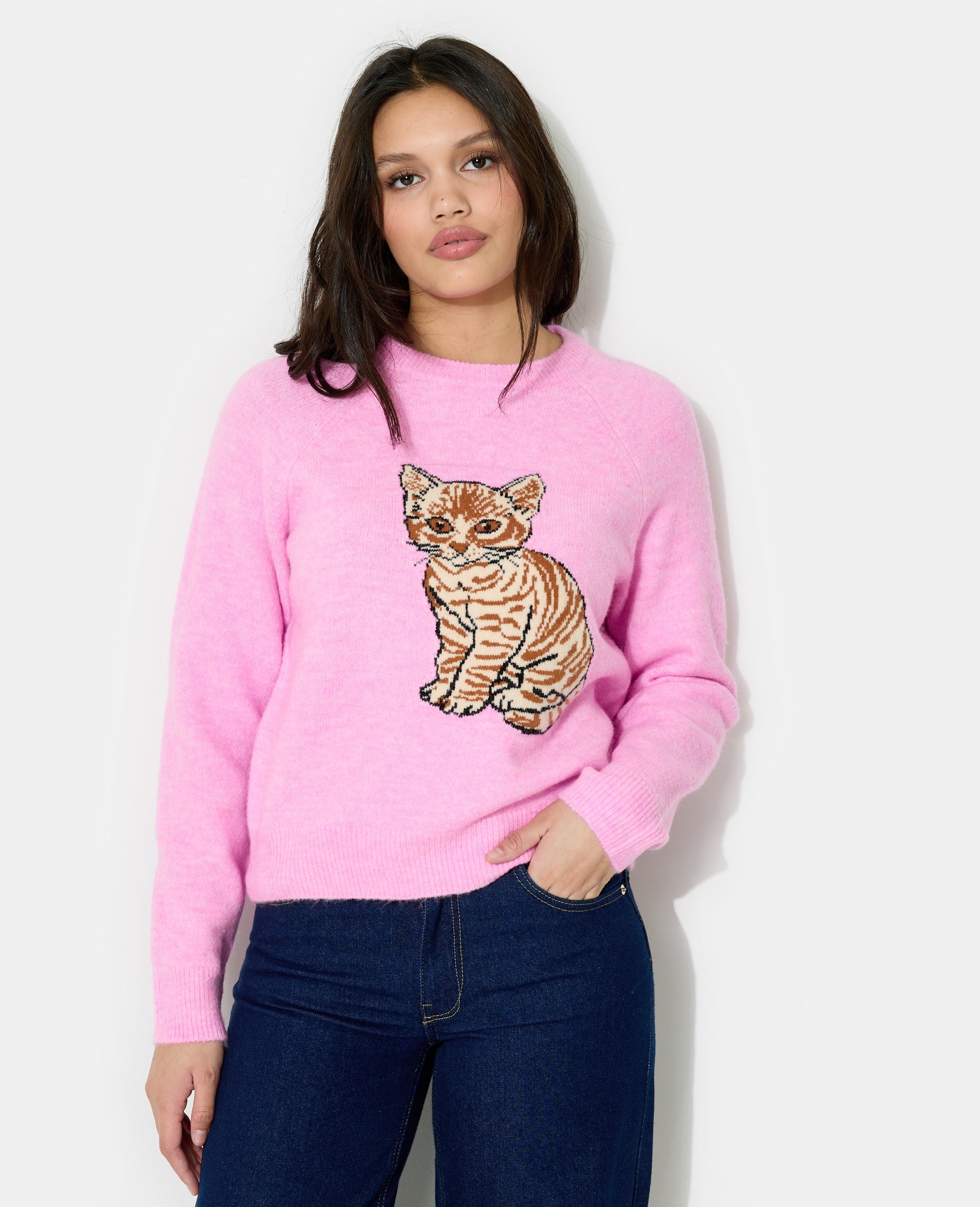 Pull en maille avec chaton