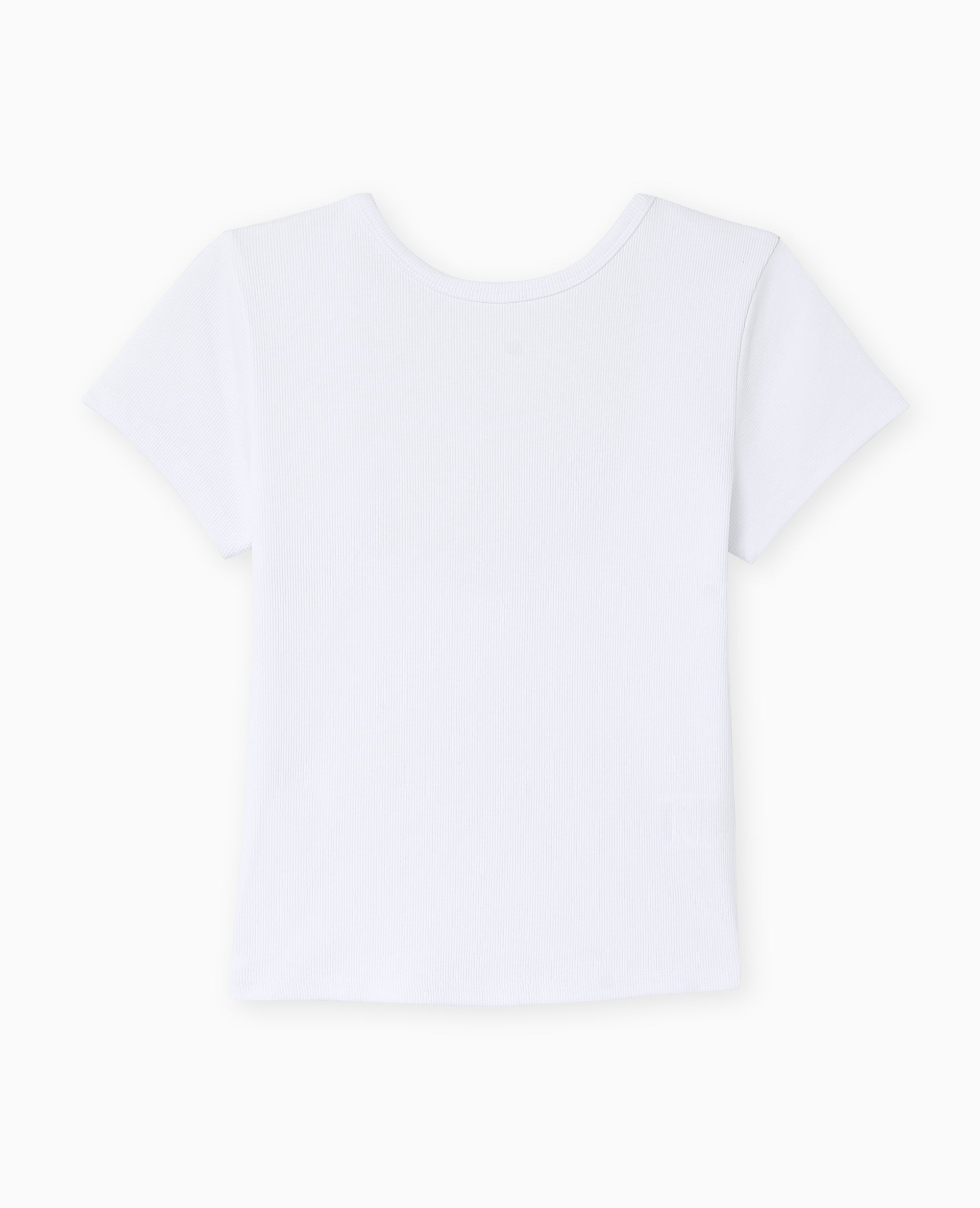 T-shirt en maille côtelée dos dégagé