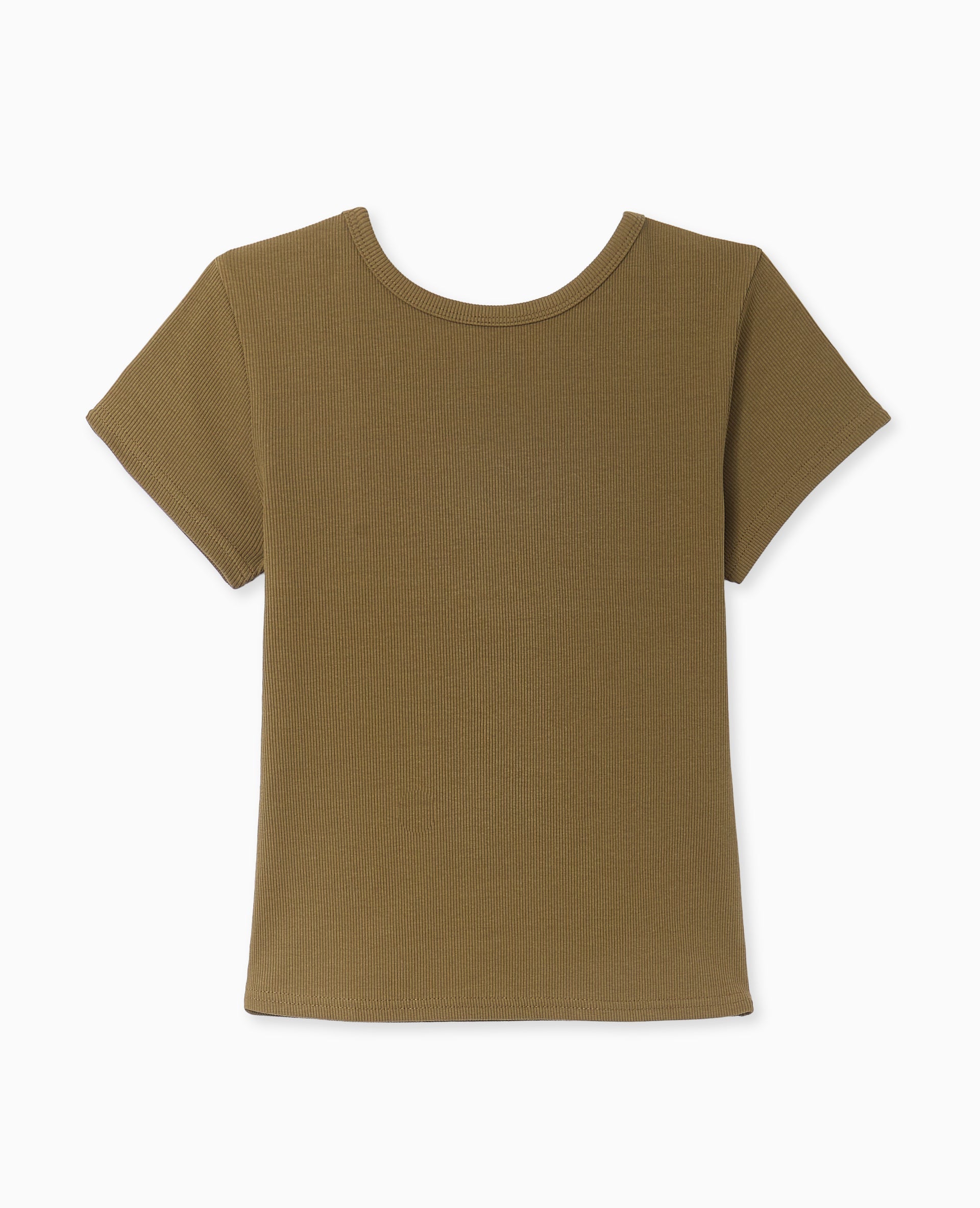T-shirt en maille côtelée dos dégagé