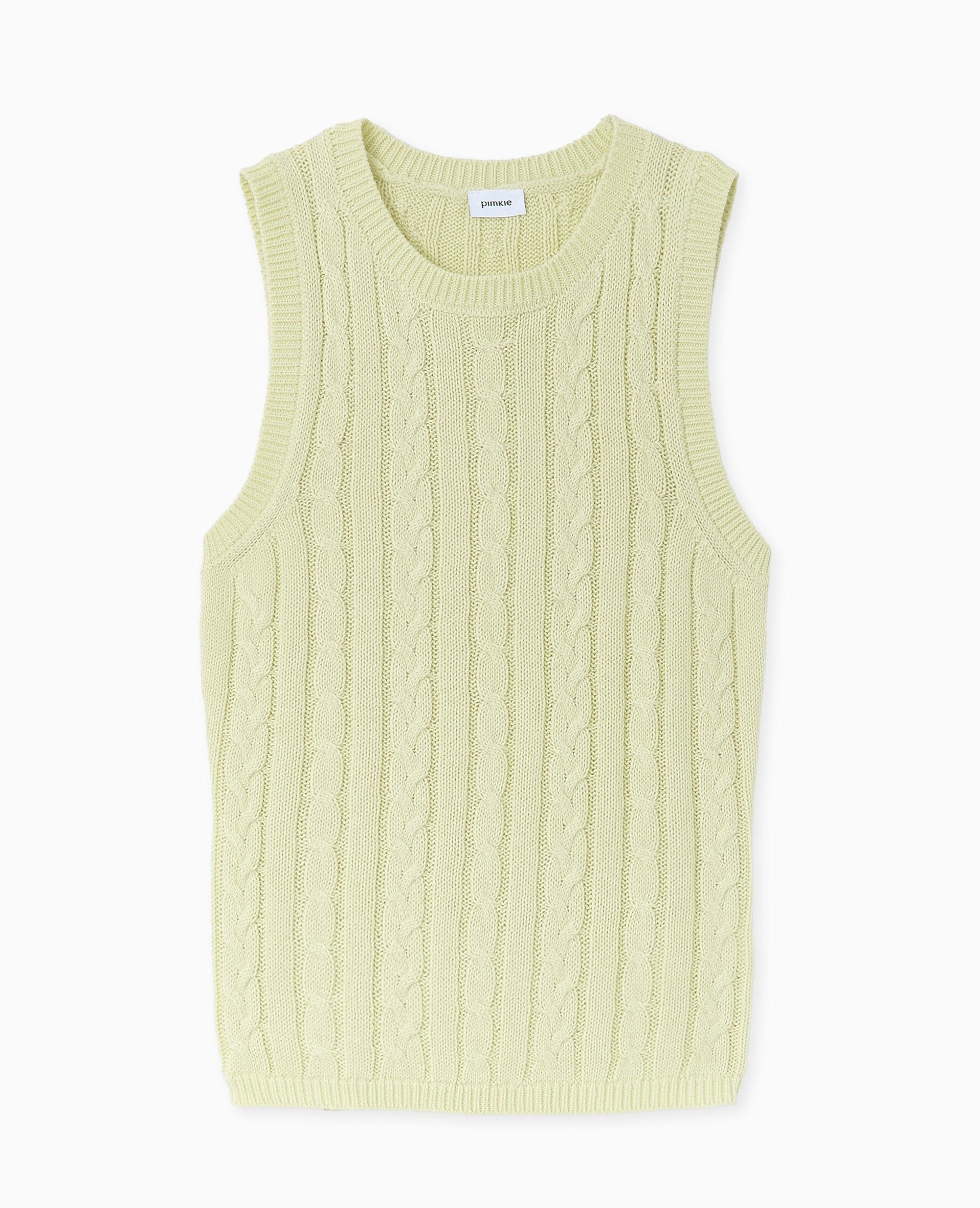 Pull sans manches en maille torsadée