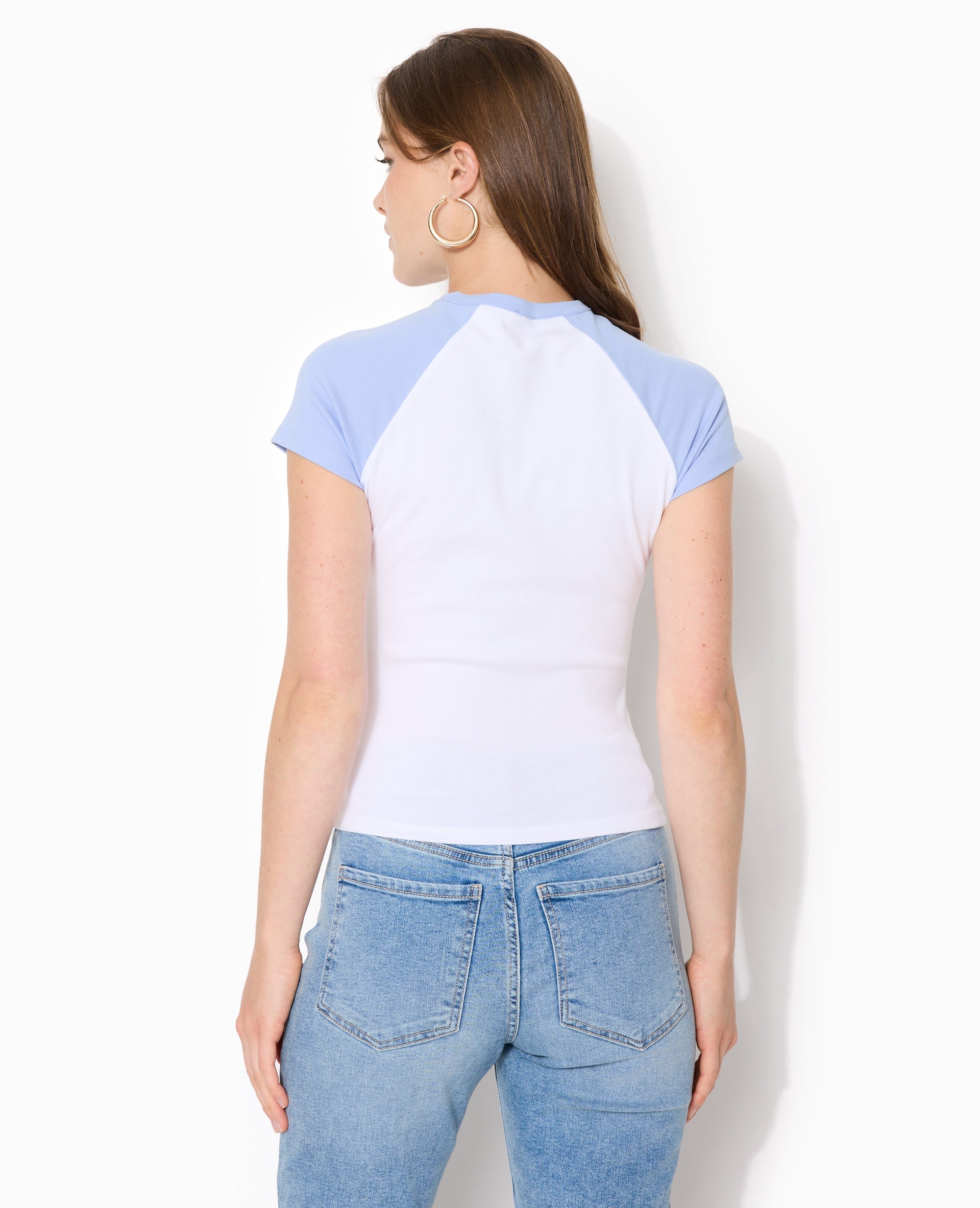 T-shirt manches raglans avec broderie