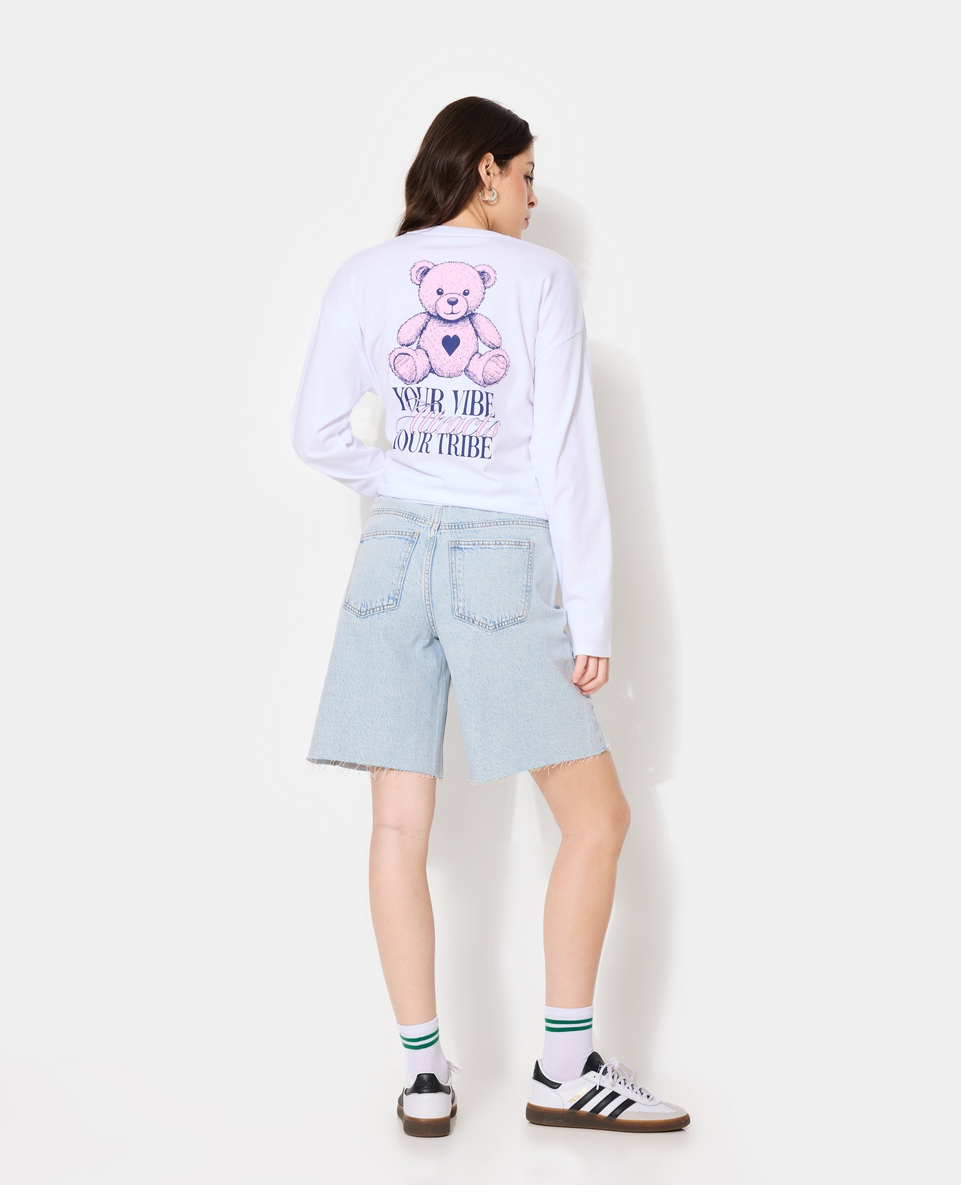 T-shirt oversize manches longues avec print