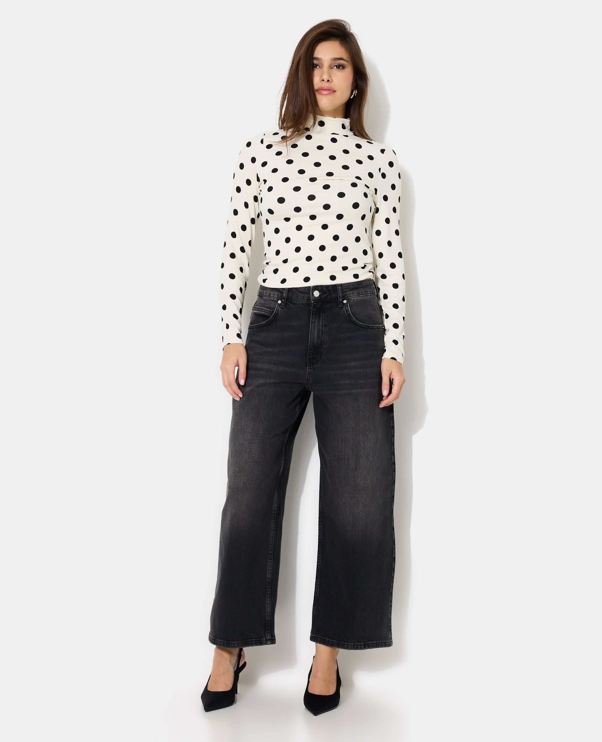 T-shirt manches longues motifs pois