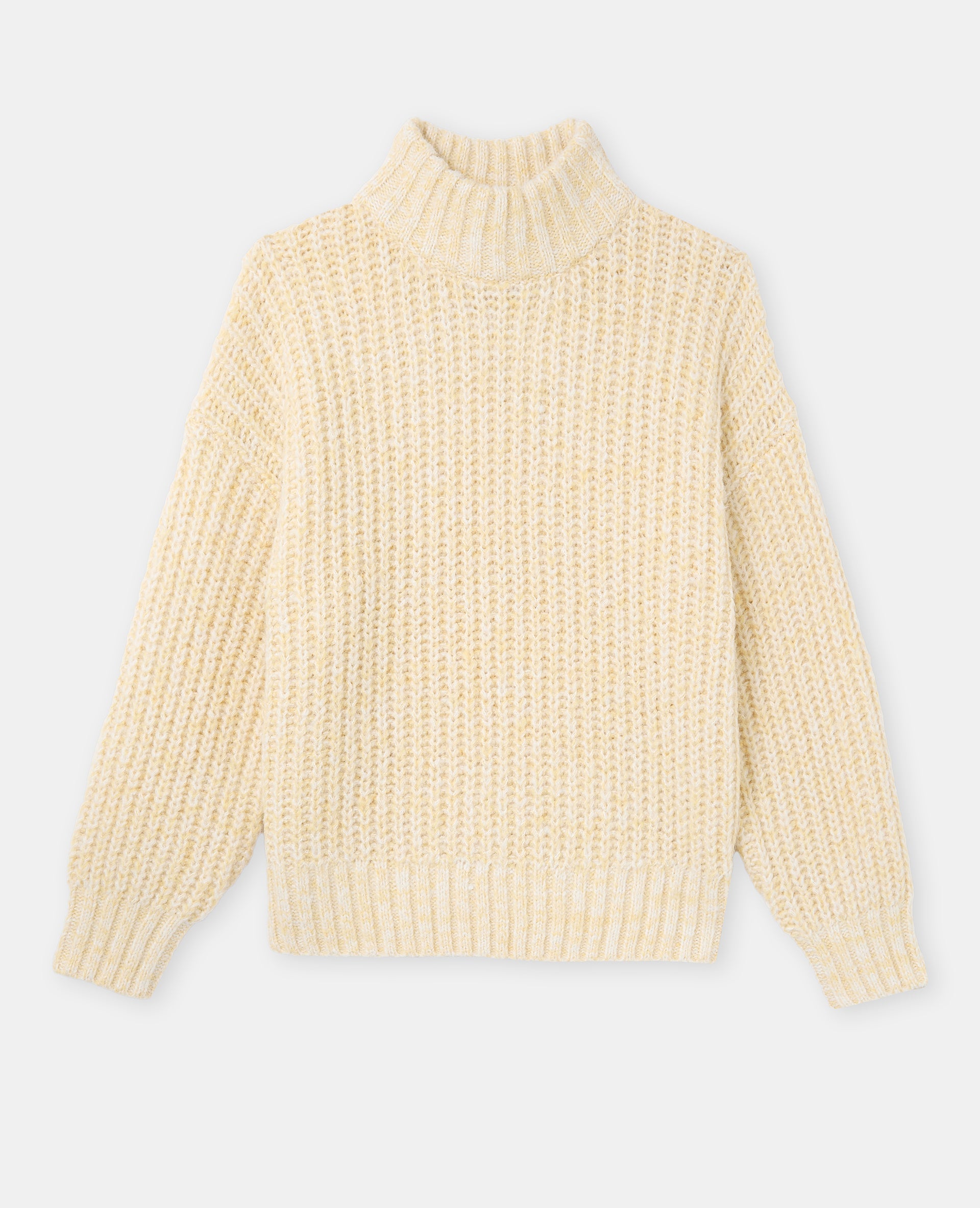 Pull grosse maille moulinée col montant