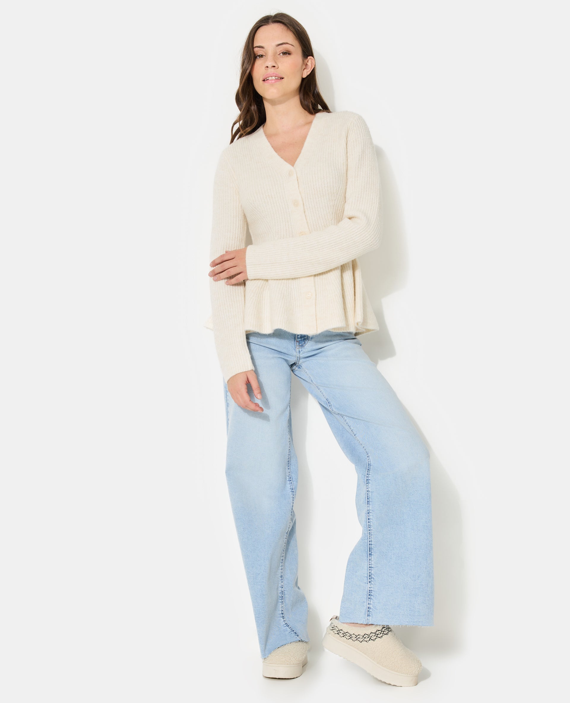 Gilet peplum encolure V