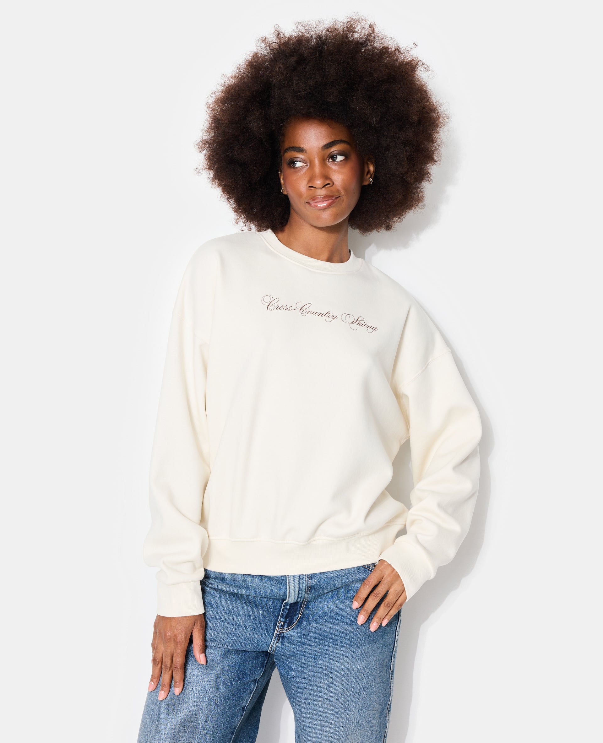 Sweat oversize avec print poitrine et dos
