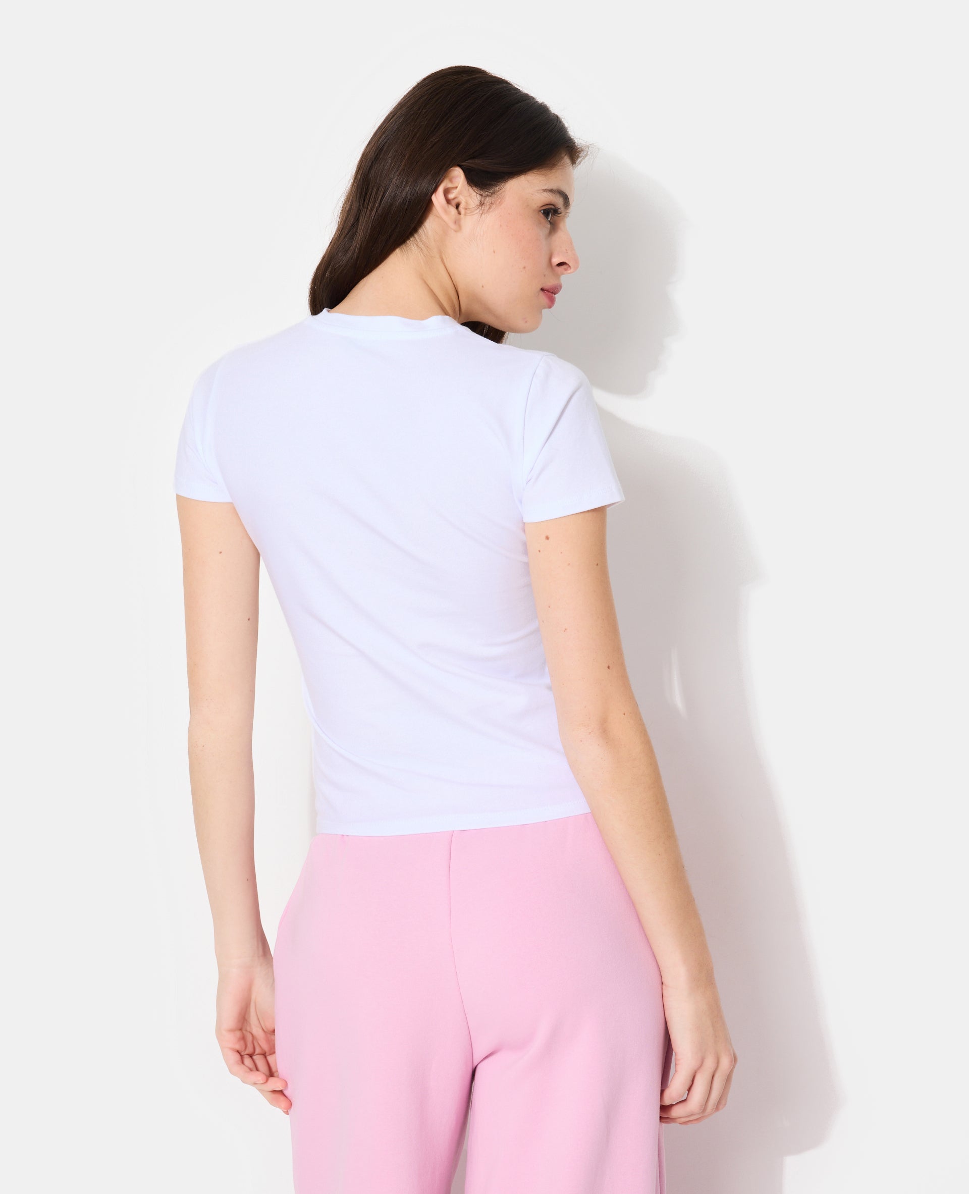 T-shirt ajusté avec print faon + nœud cousu