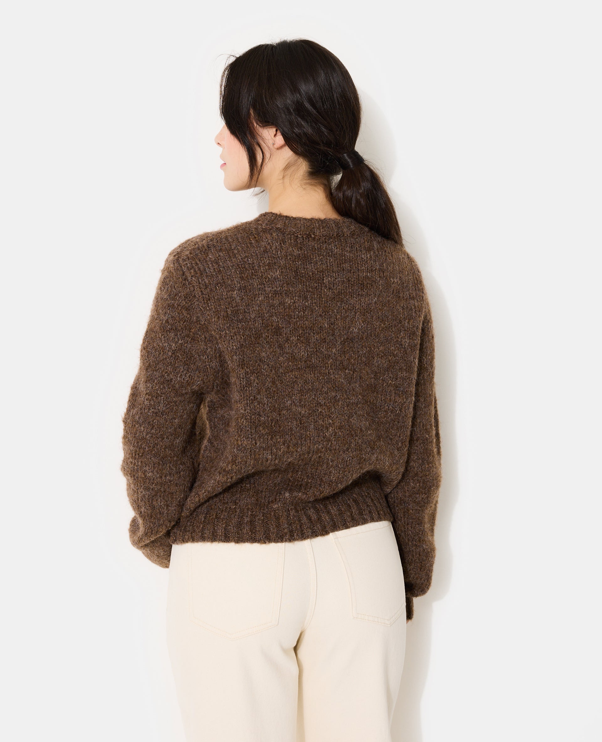 Pull en maille mélangée avec détail fantaisie