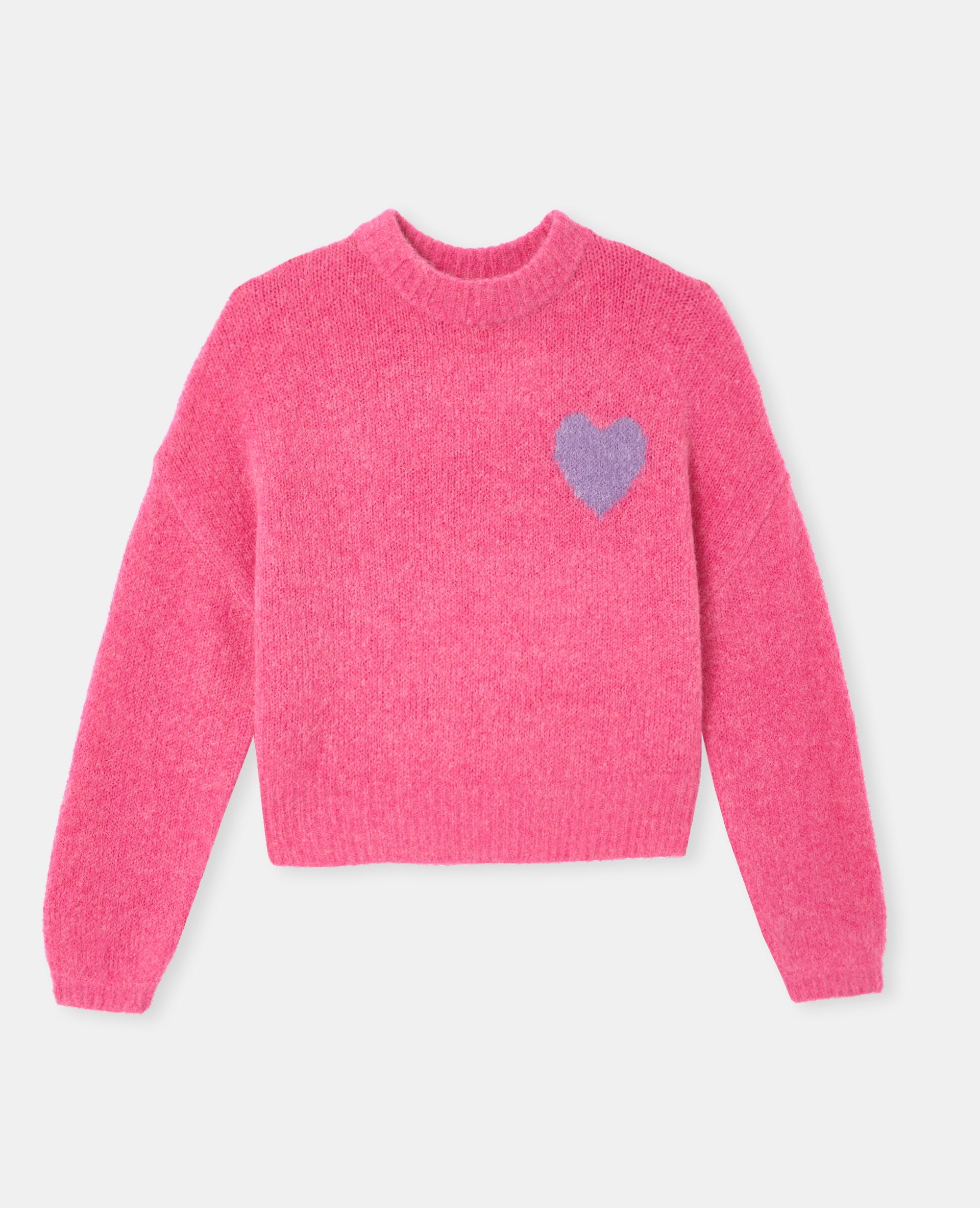 Pull contenant mohair et laine avec cœur