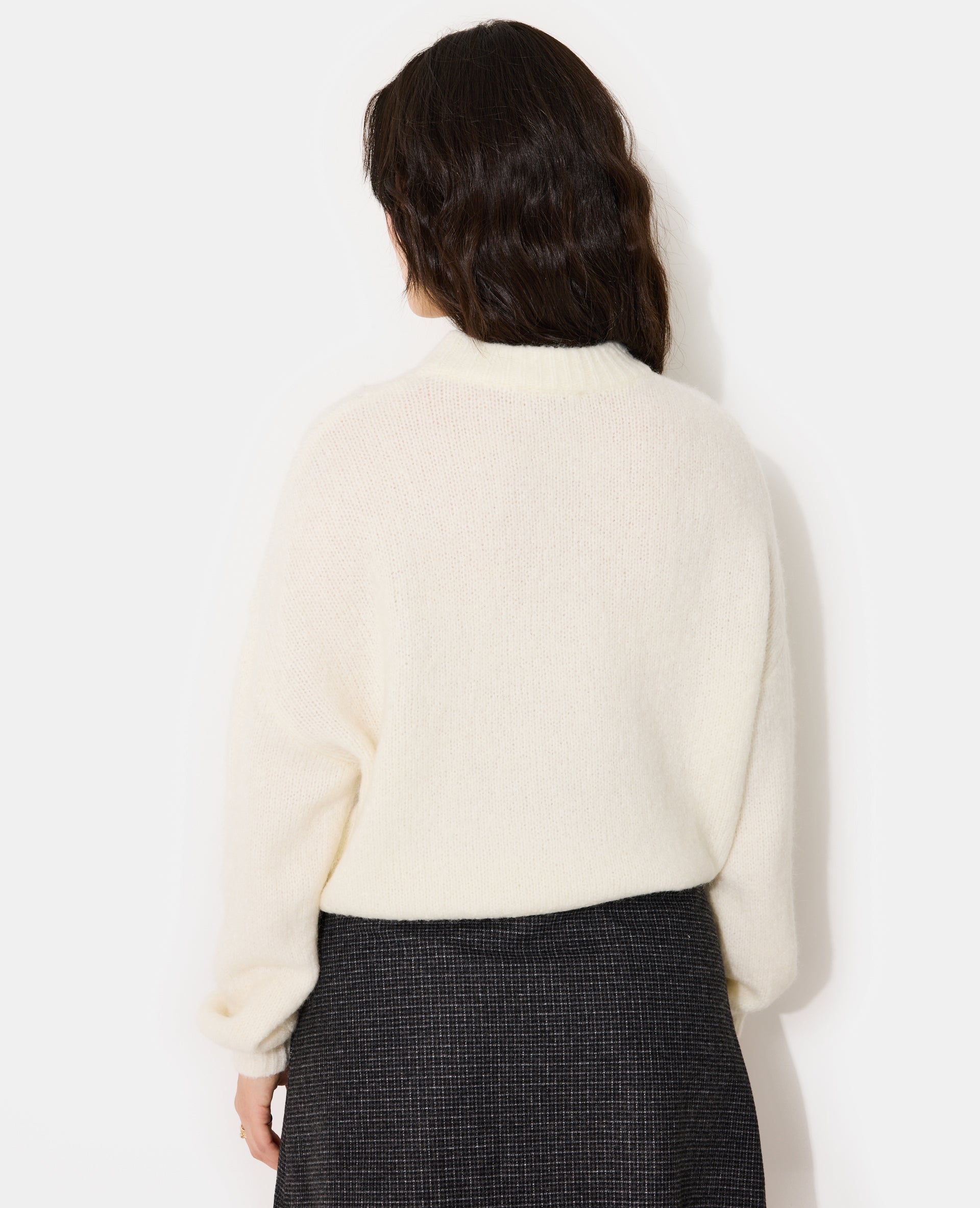 Pull contenant mohair et laine avec cœur