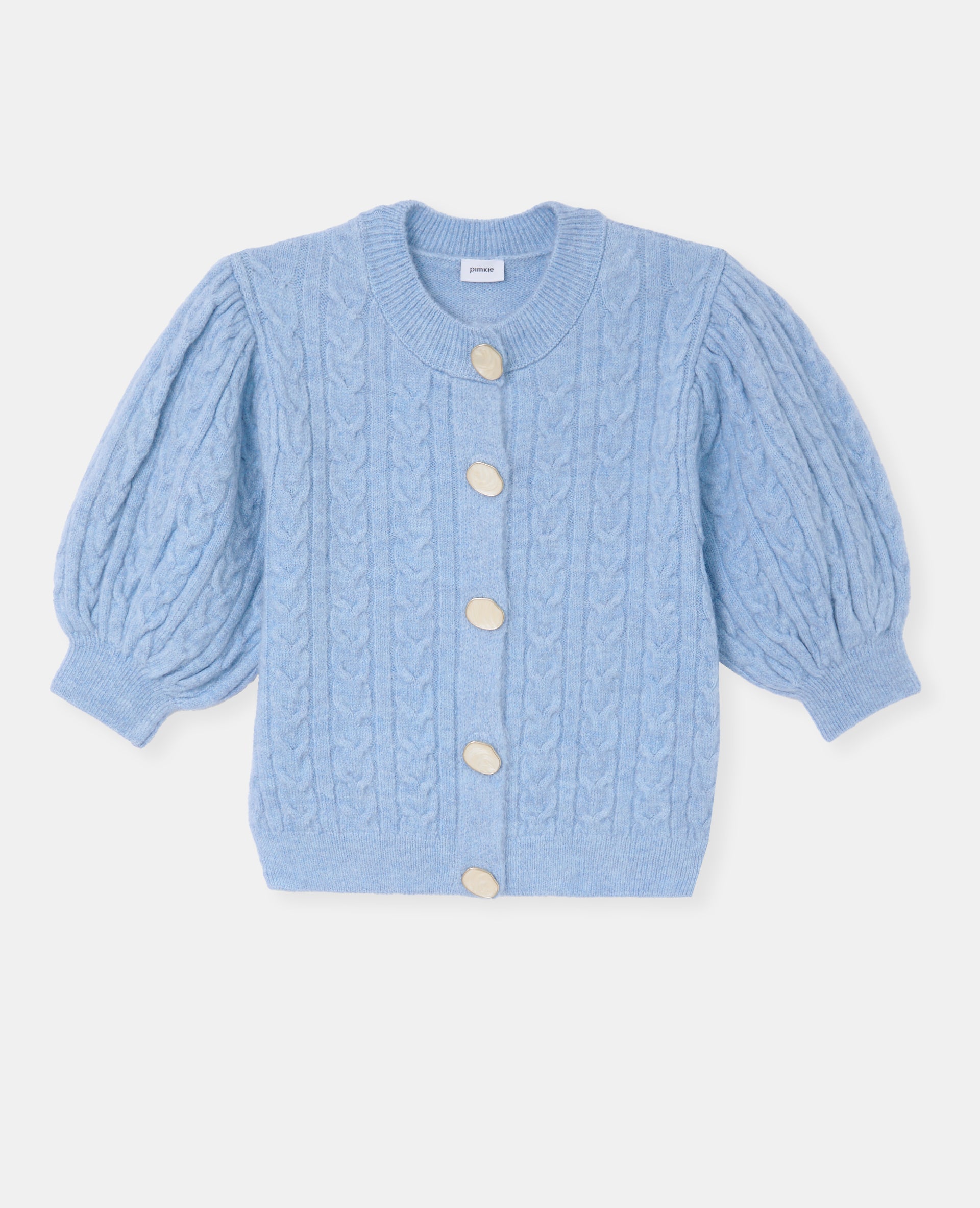Gilet manches courtes en maille torsadée