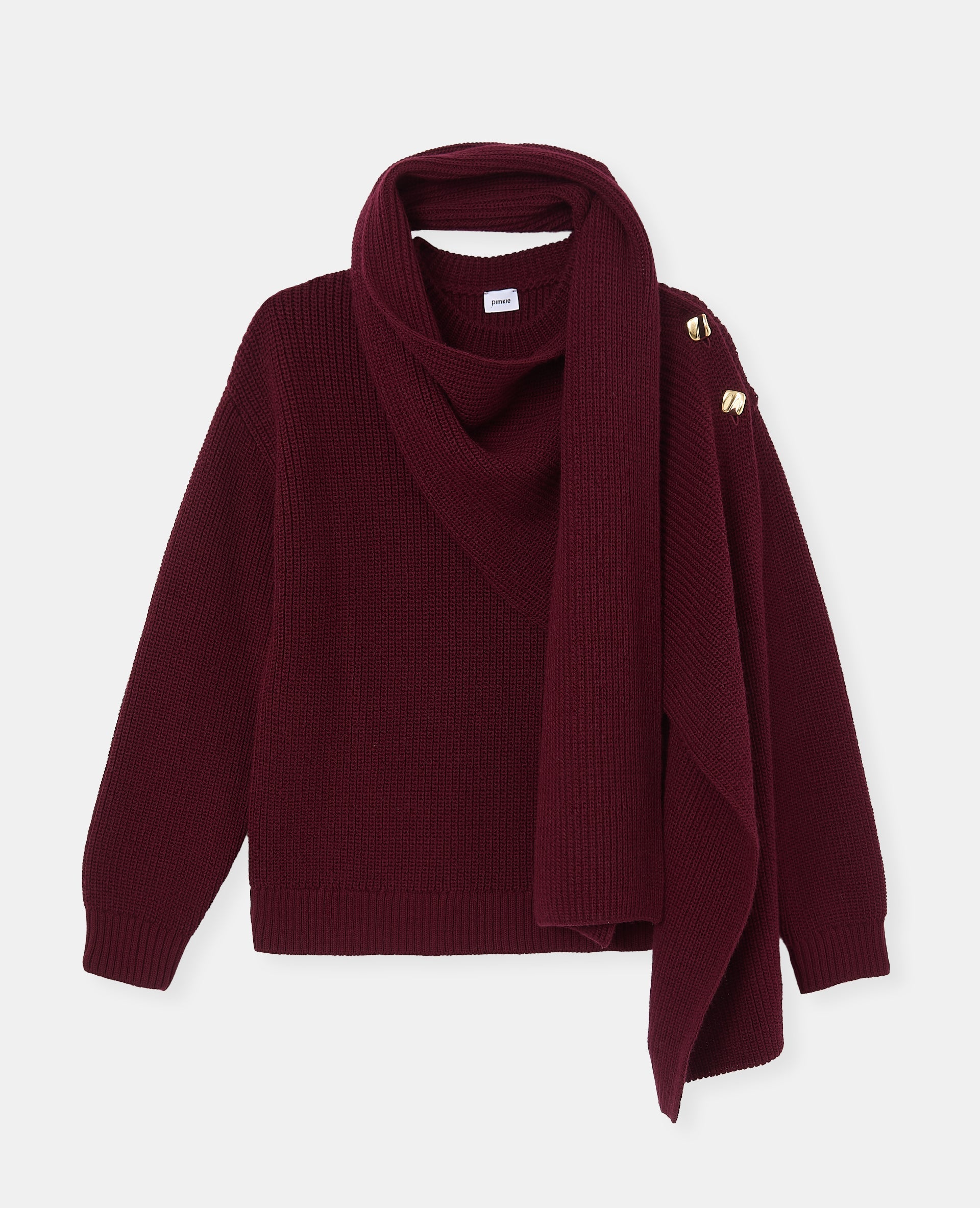 Pull oversize avec écharpe amovible