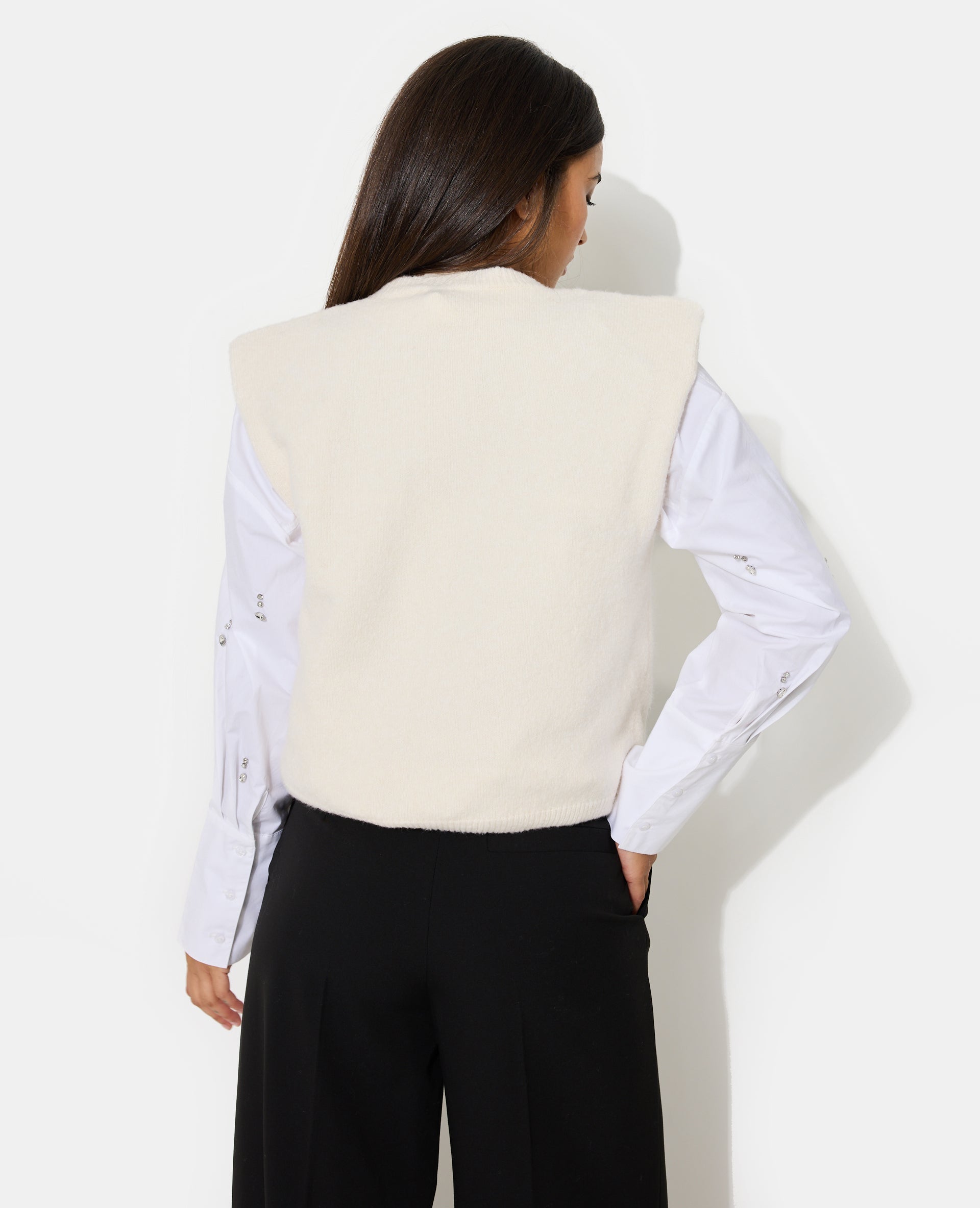 Pull sans manches avec épaulettes