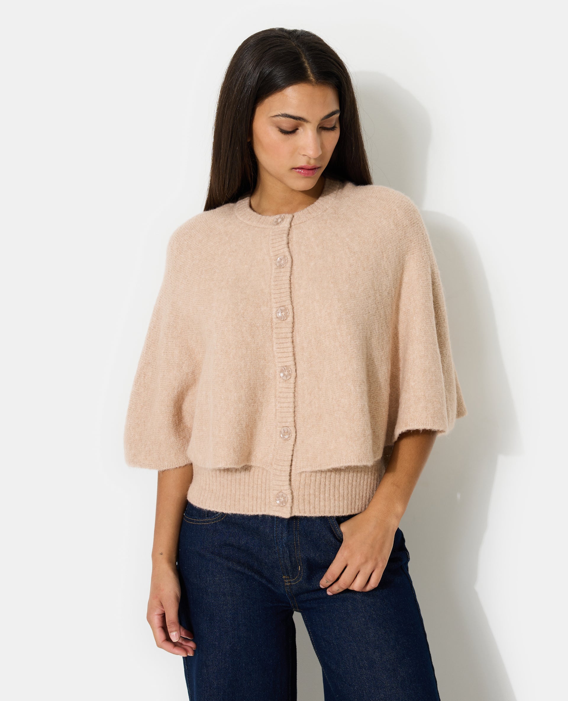 Gilet cape avec boutons