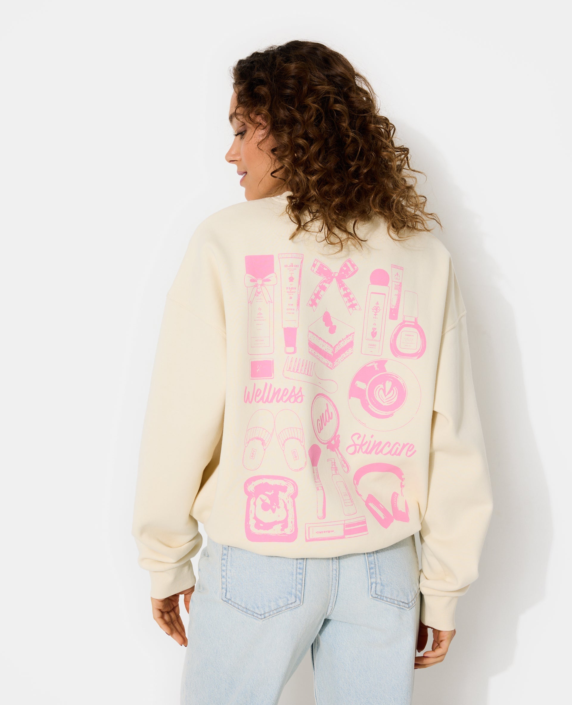 Sweat oversize avec print devant et dos