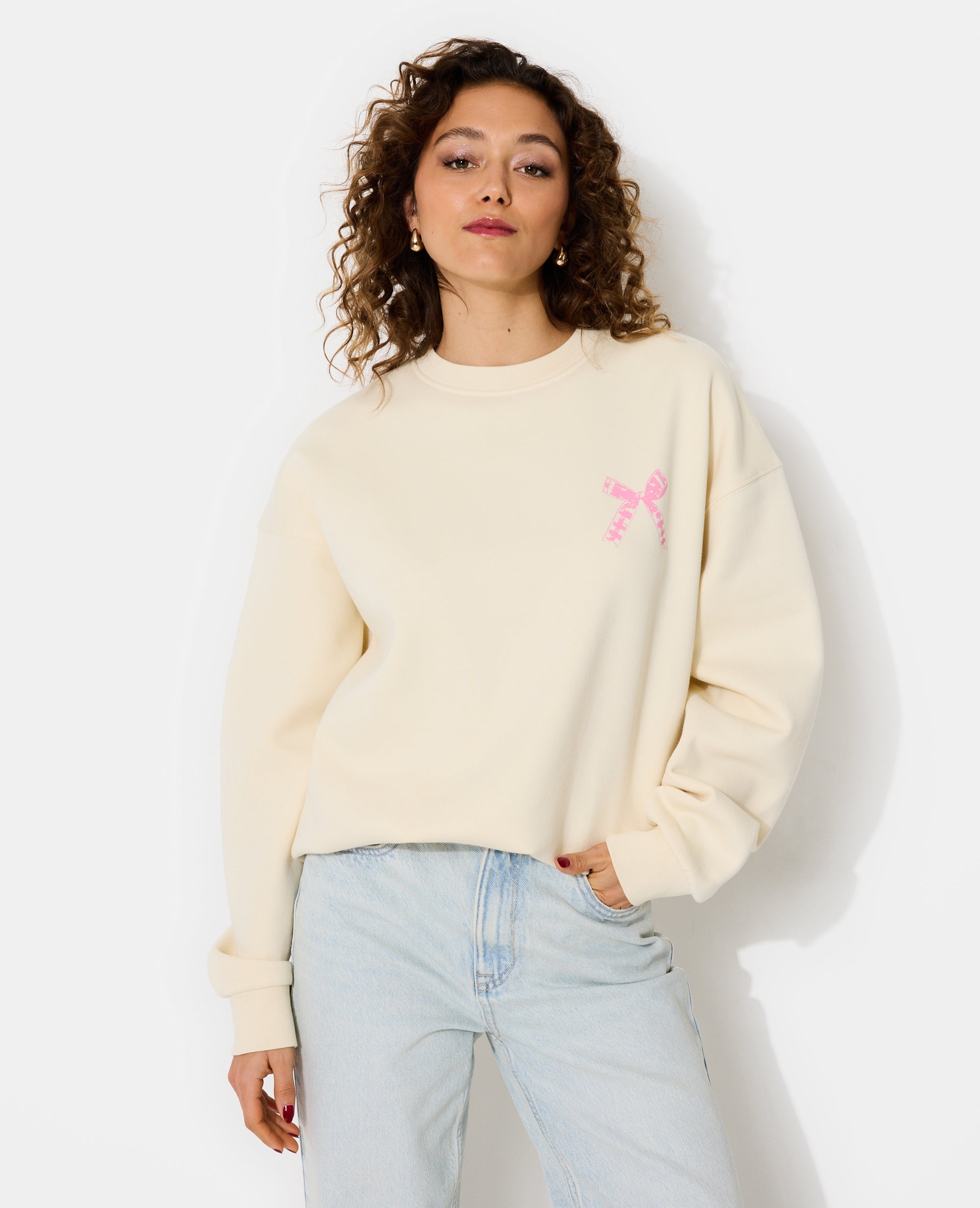 Sweat oversize avec print devant et dos