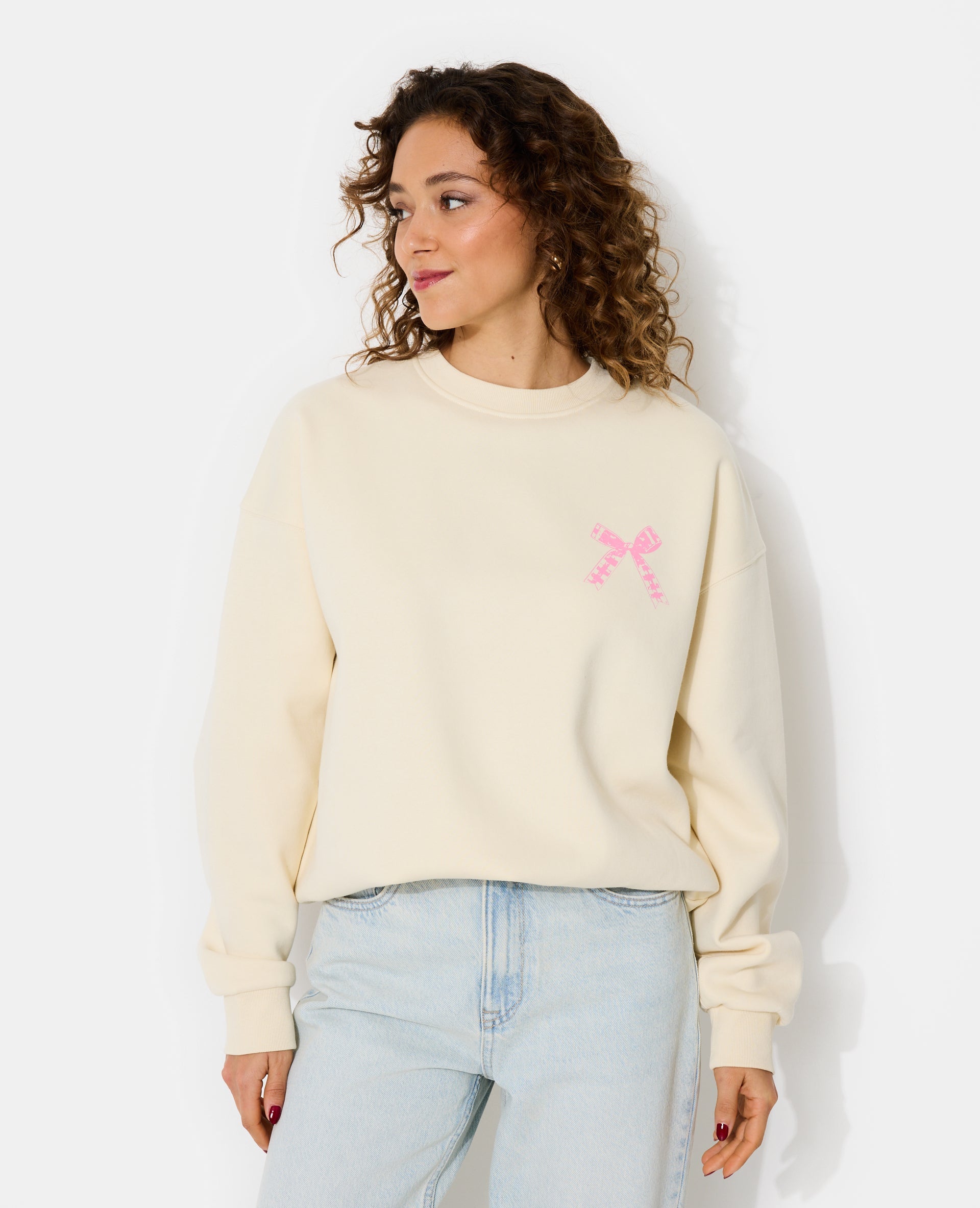 Sweat oversize avec print devant et dos