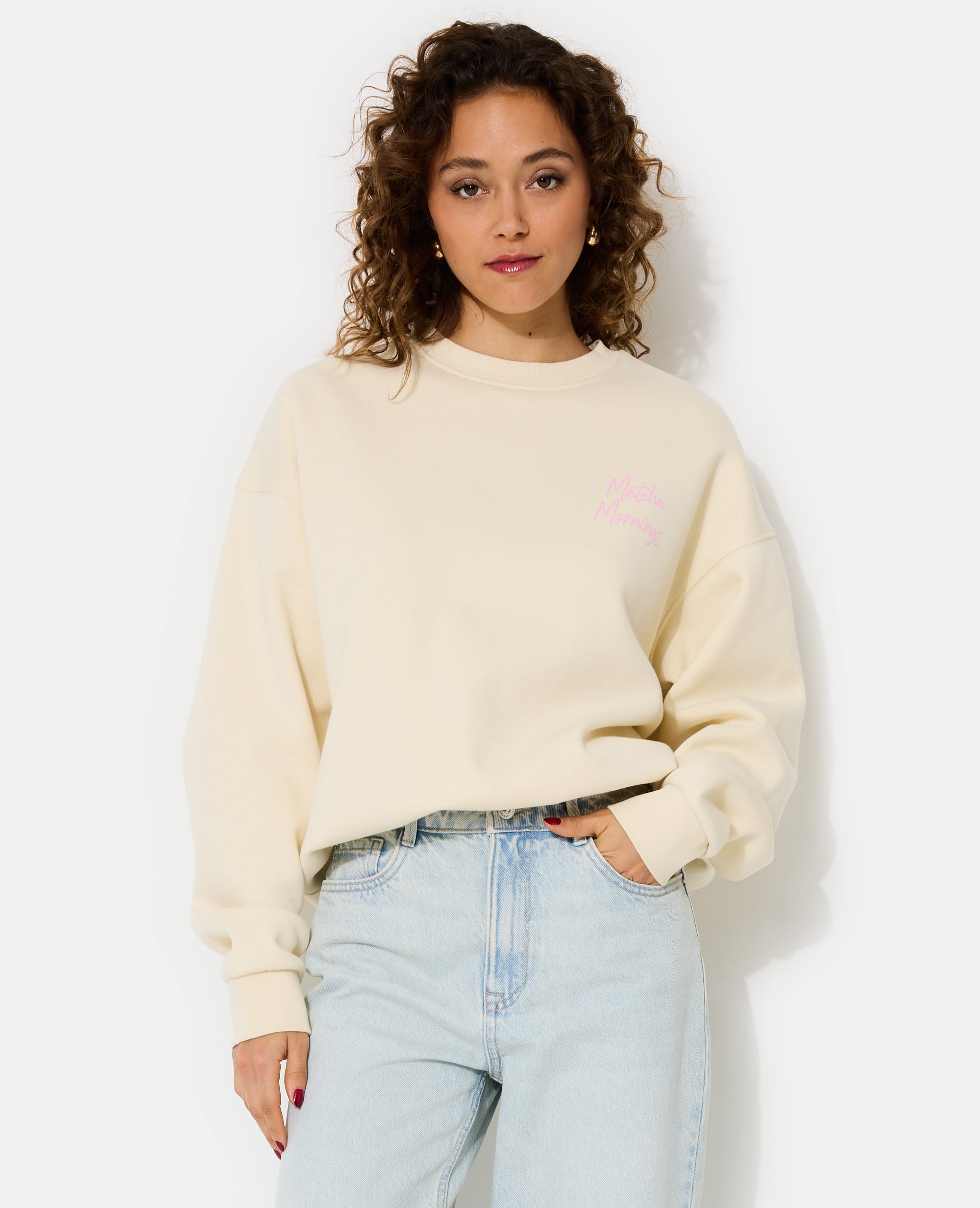Sweat oversize avec print devant et dos