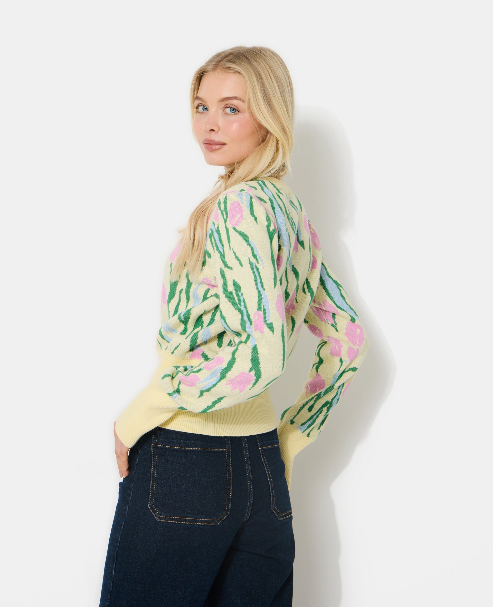 Gilet motif tulipes