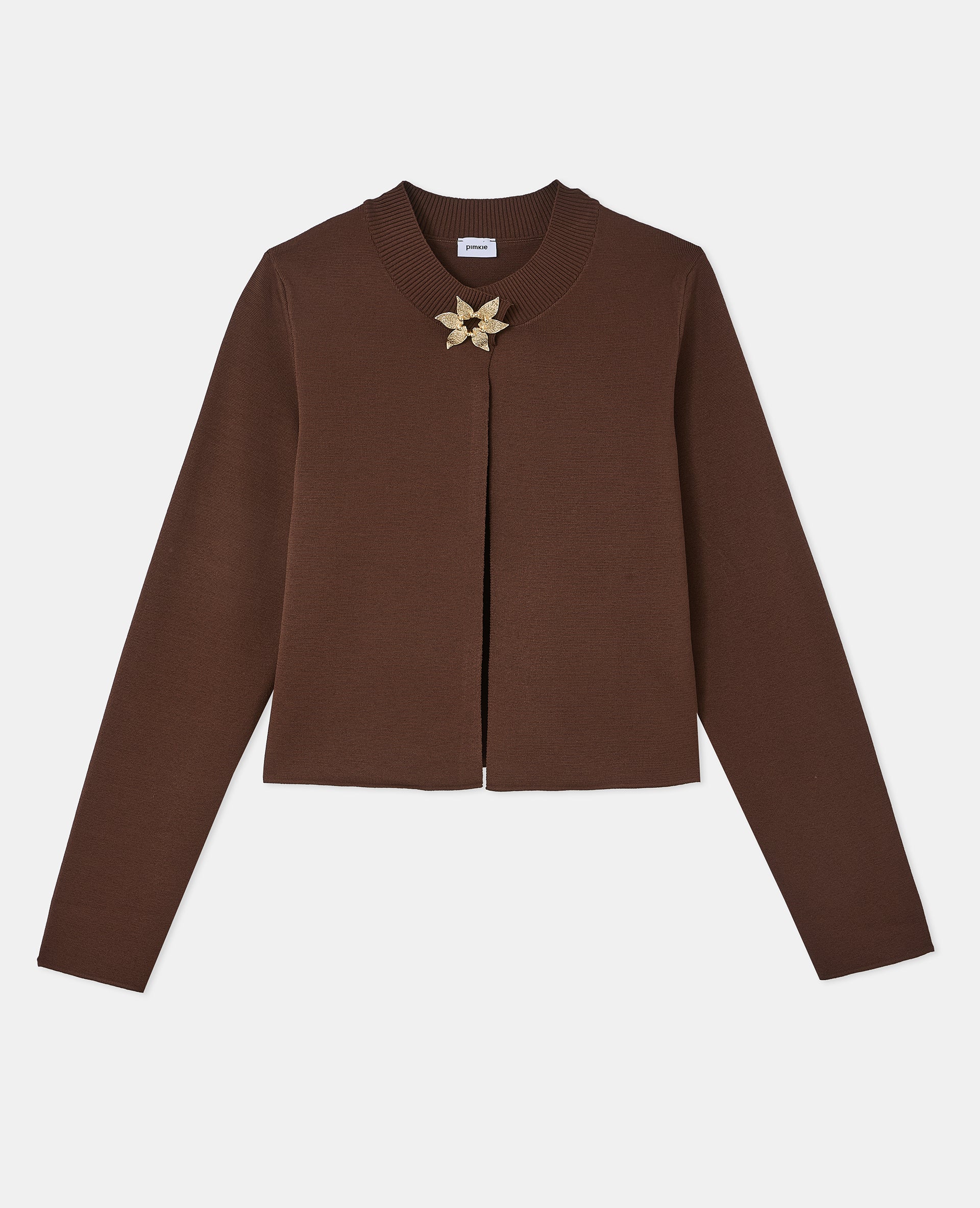 Gilet court avec 1 pression et détail bijou
