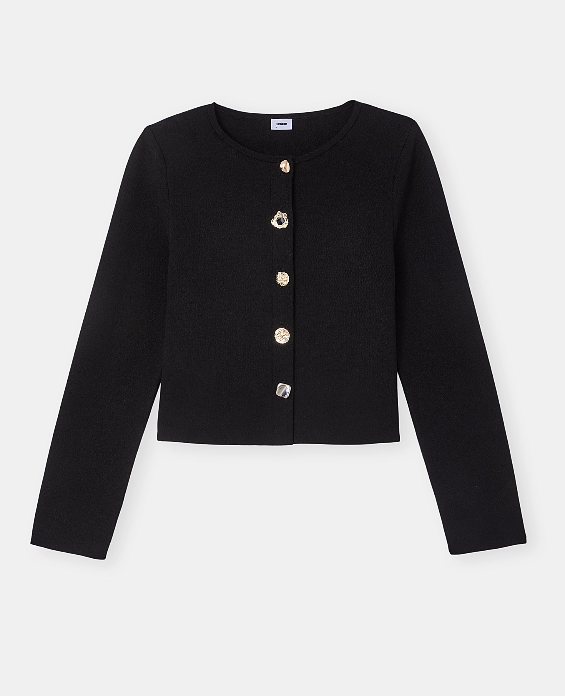 Gilet cardigan col rond avec boutons fantaisie