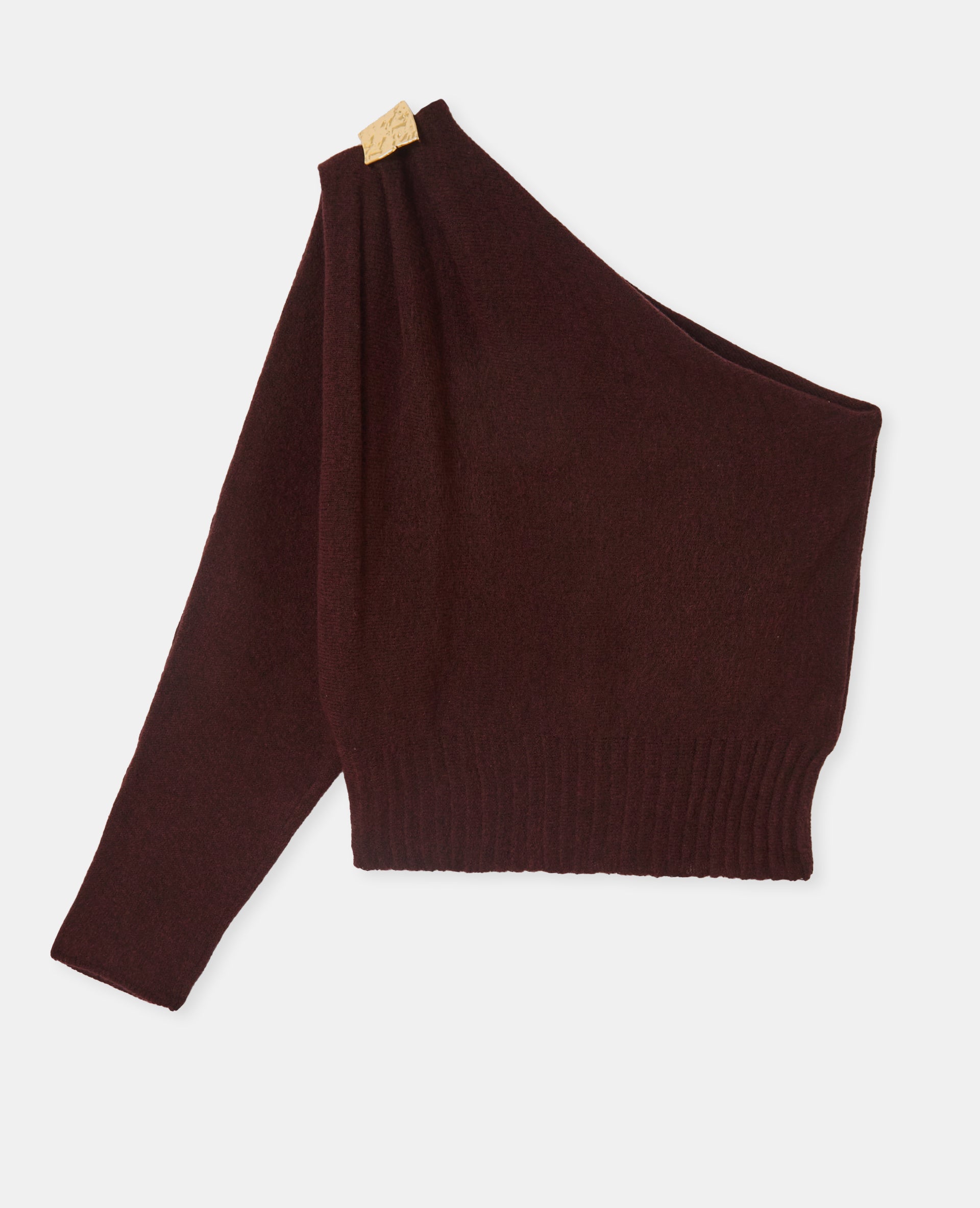 Pull one shoulder avec détail bijou