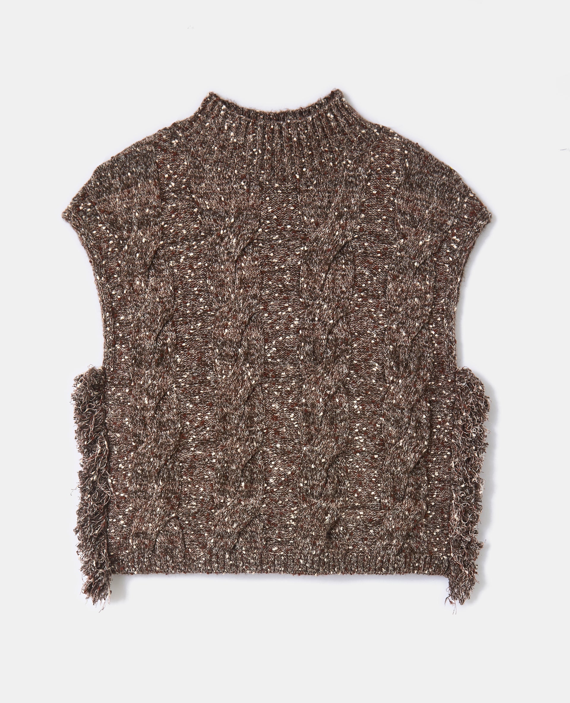 Pull sans manches avec maille torsadée