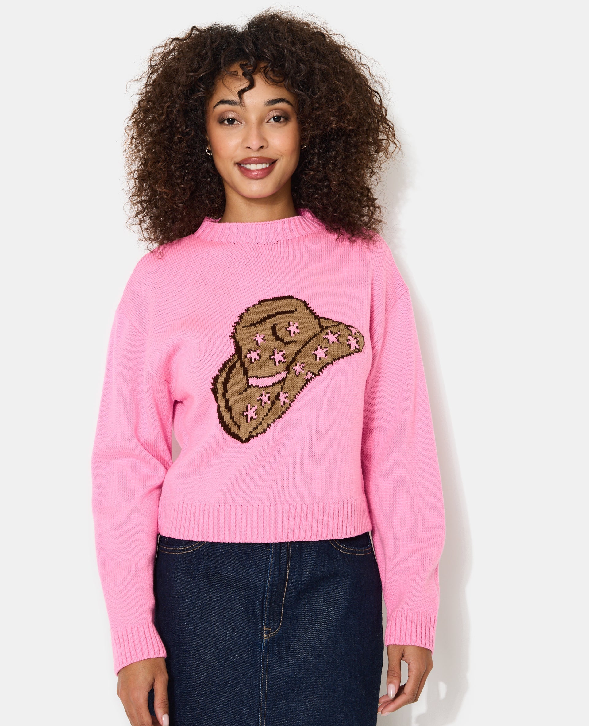Pull col rond avec chapeau de cowboy