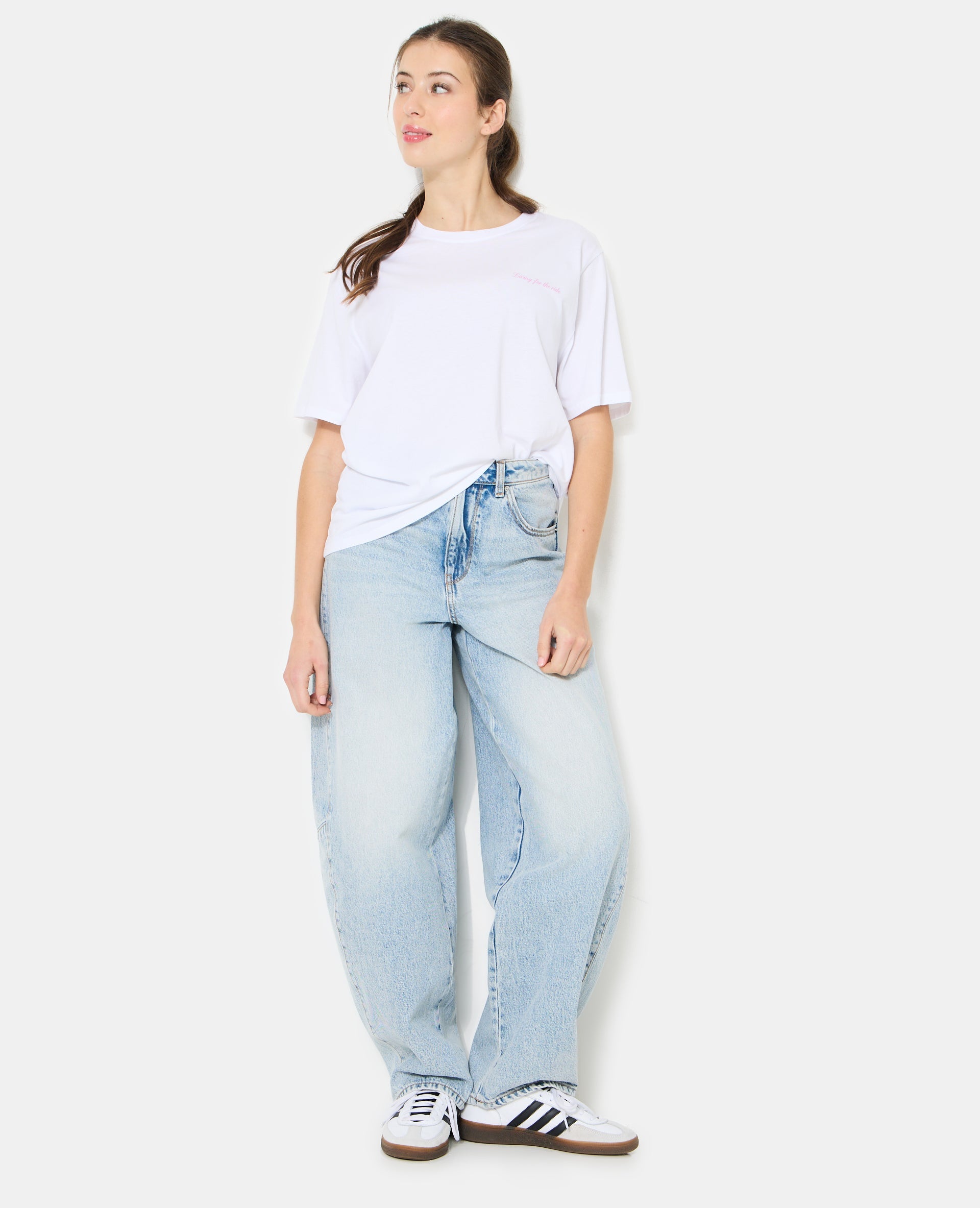 T-shirt oversize avec print poitrine et dos
