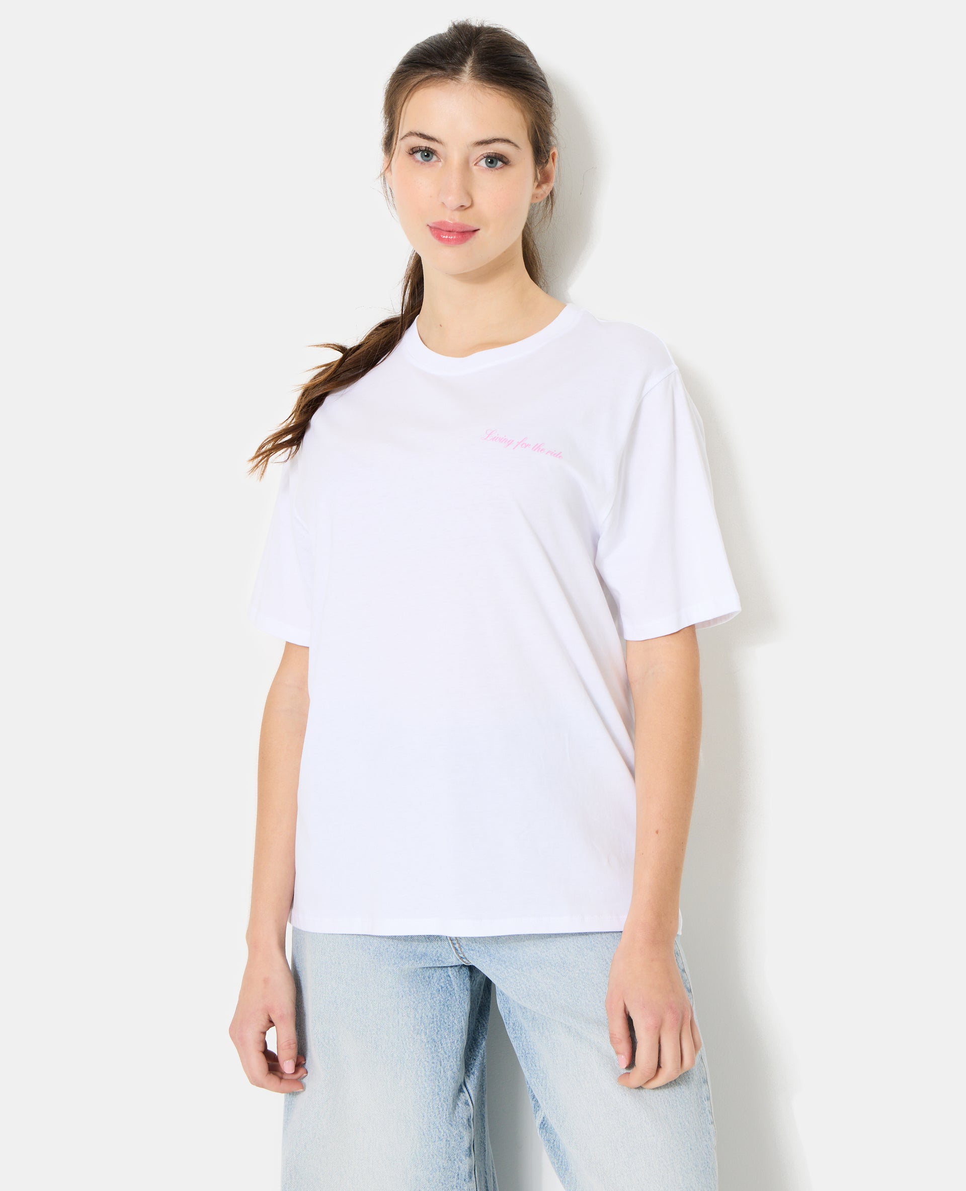 T-shirt oversize avec print poitrine et dos