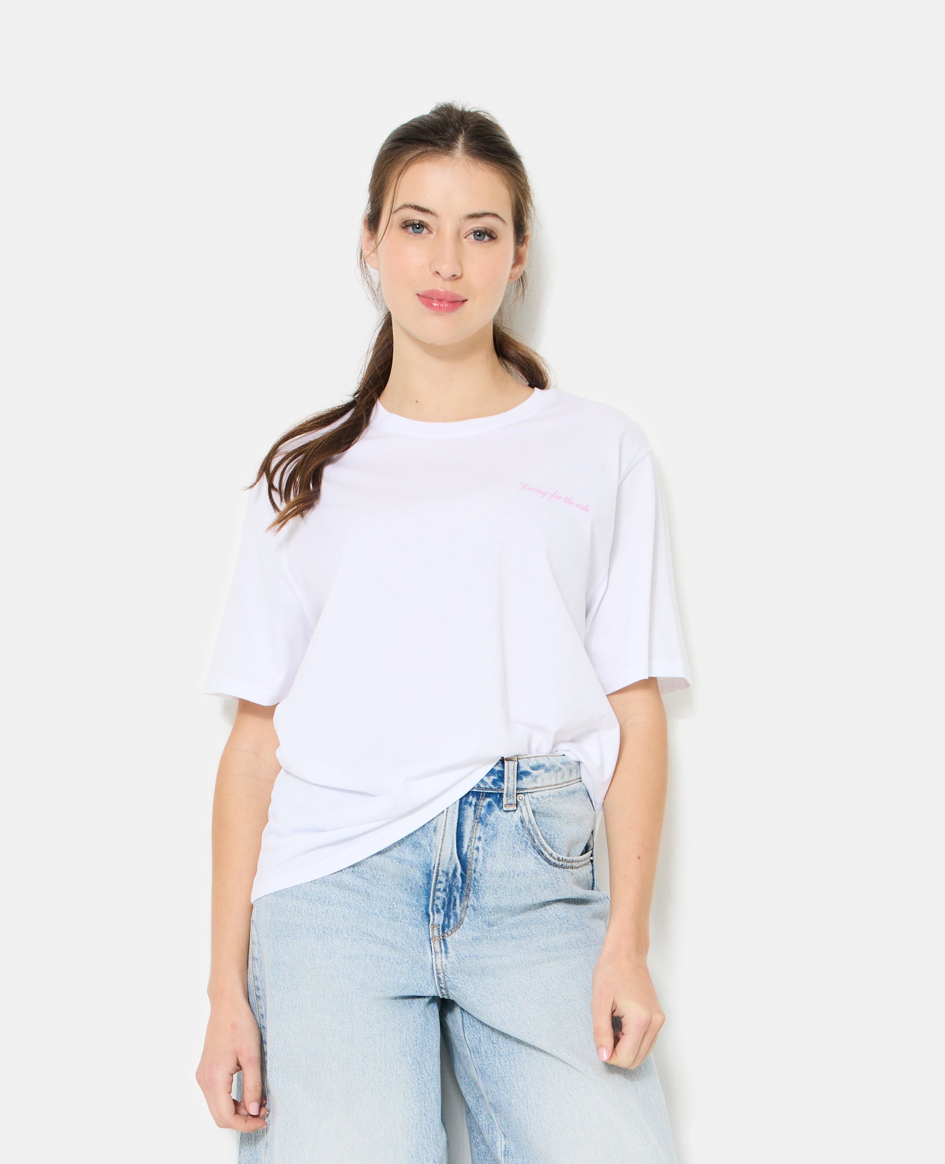T-shirt oversize avec print poitrine et dos