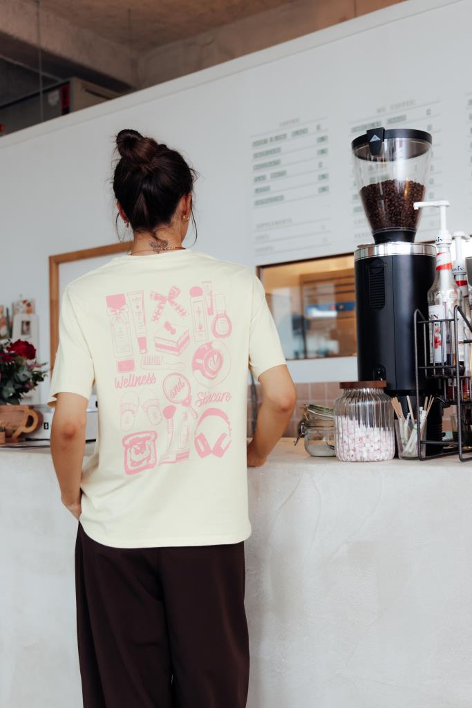 T-shirt oversize avec print poitrine et dos