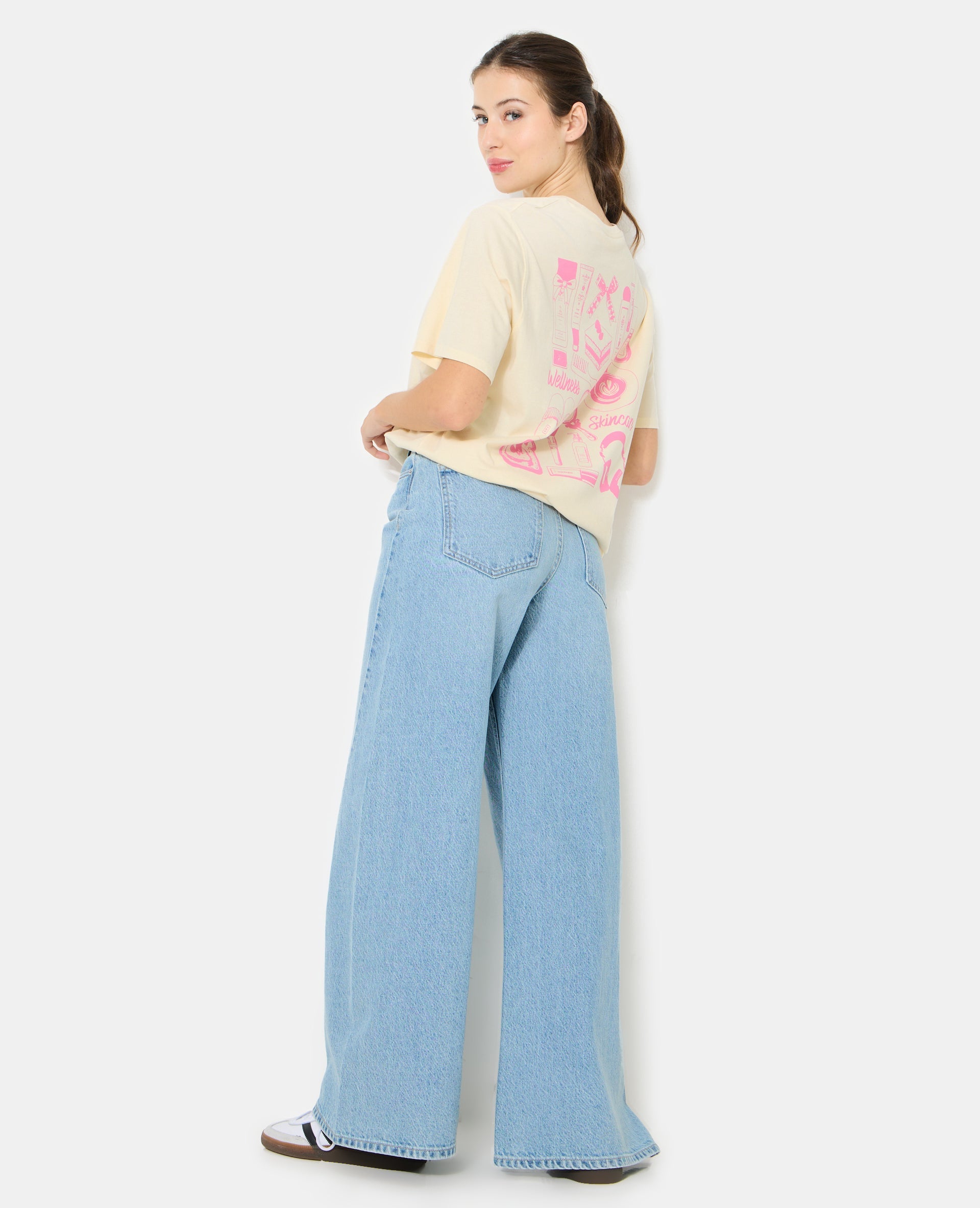 T-shirt oversize avec print poitrine et dos