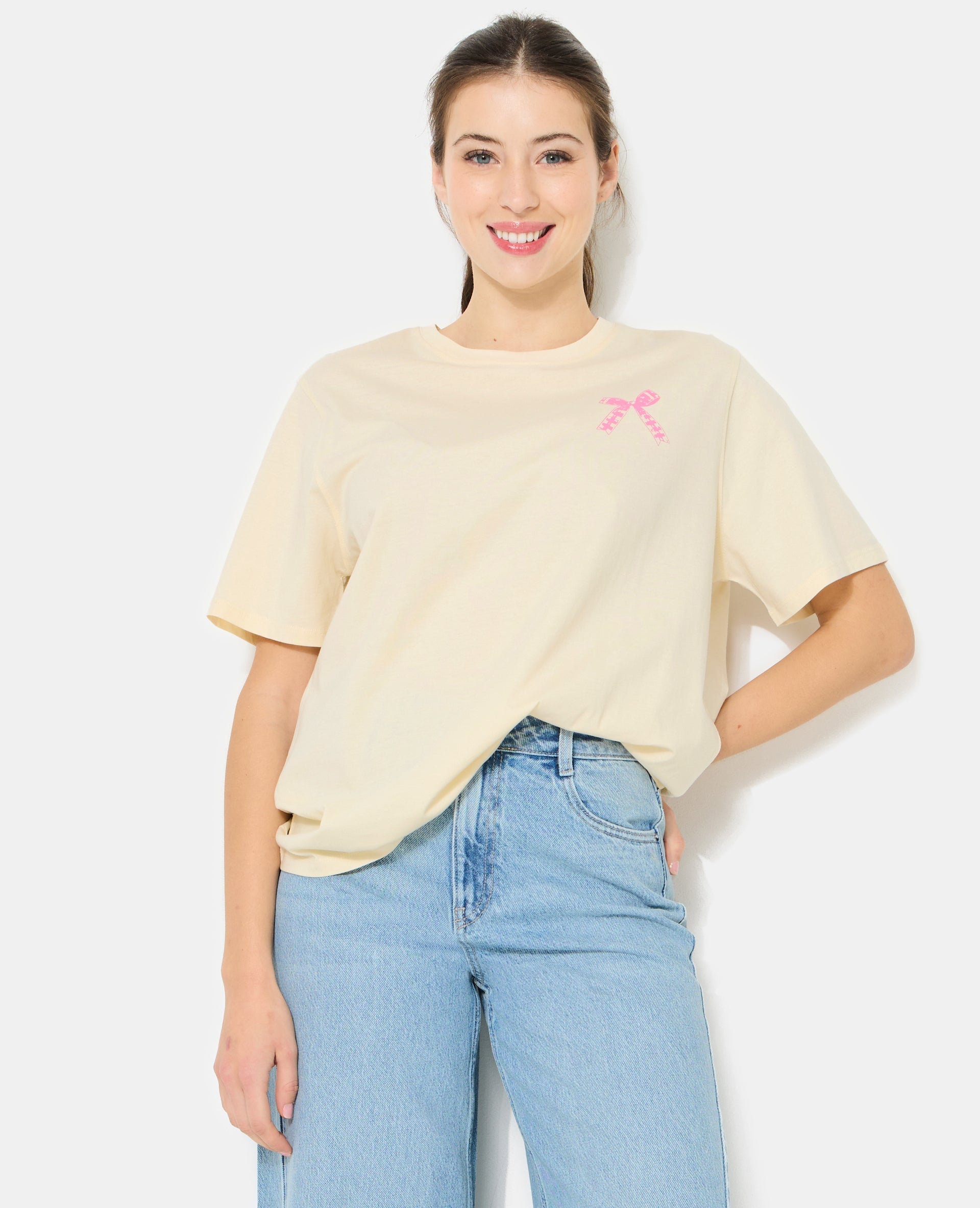 T-shirt oversize avec print poitrine et dos