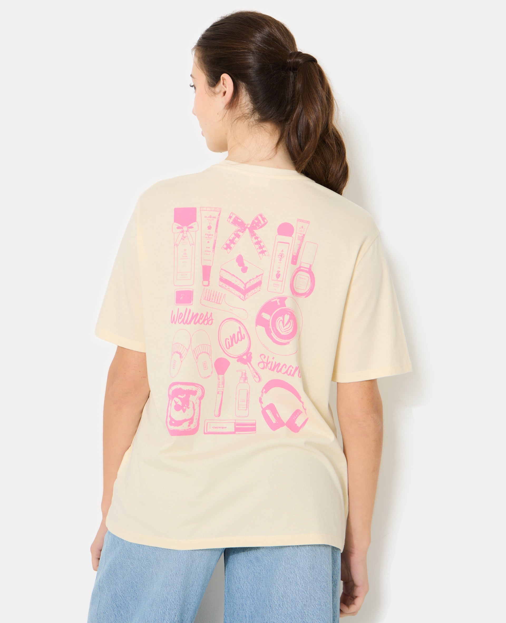T-shirt oversize avec print poitrine et dos