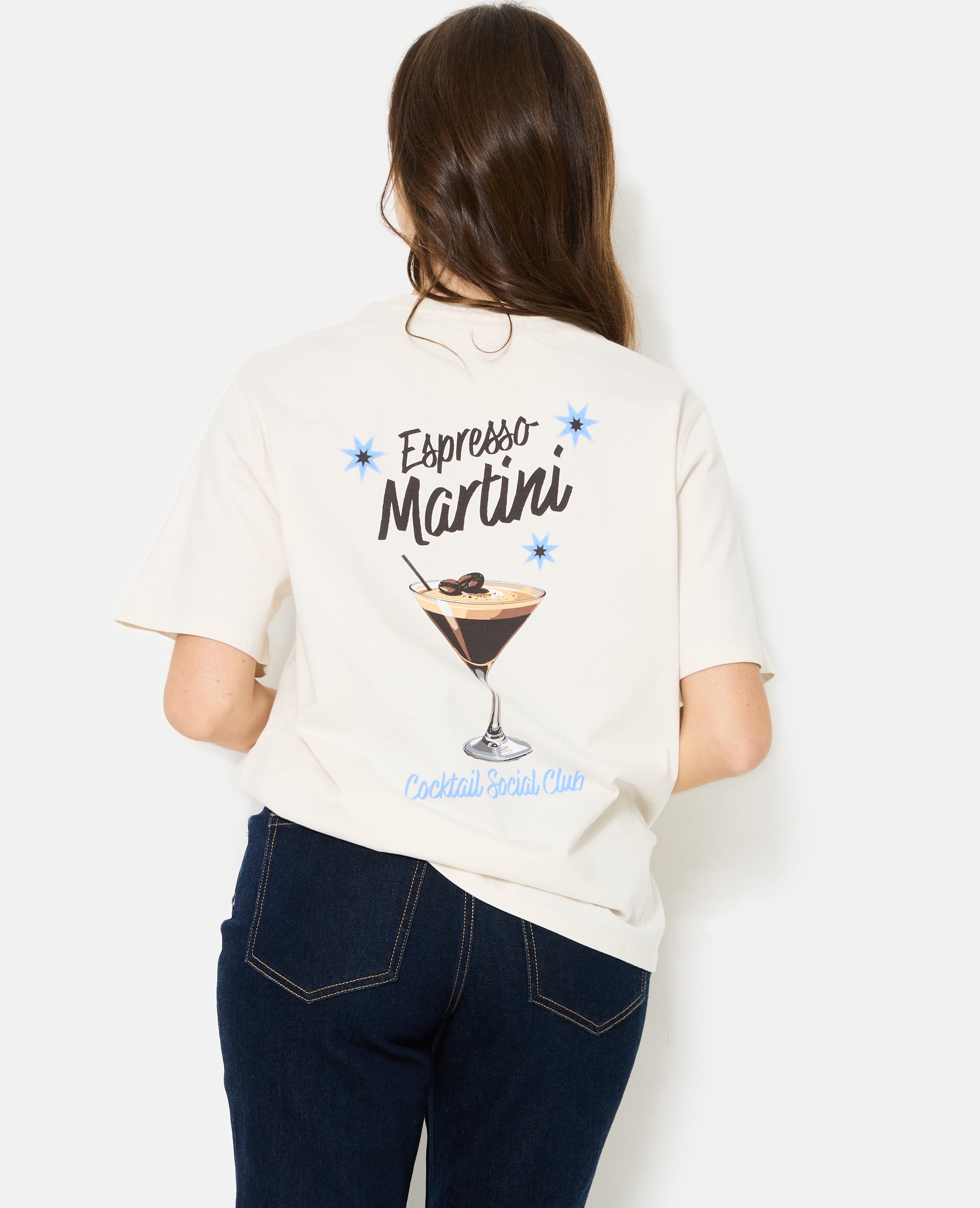 T-shirt oversize avec print poitrine et dos