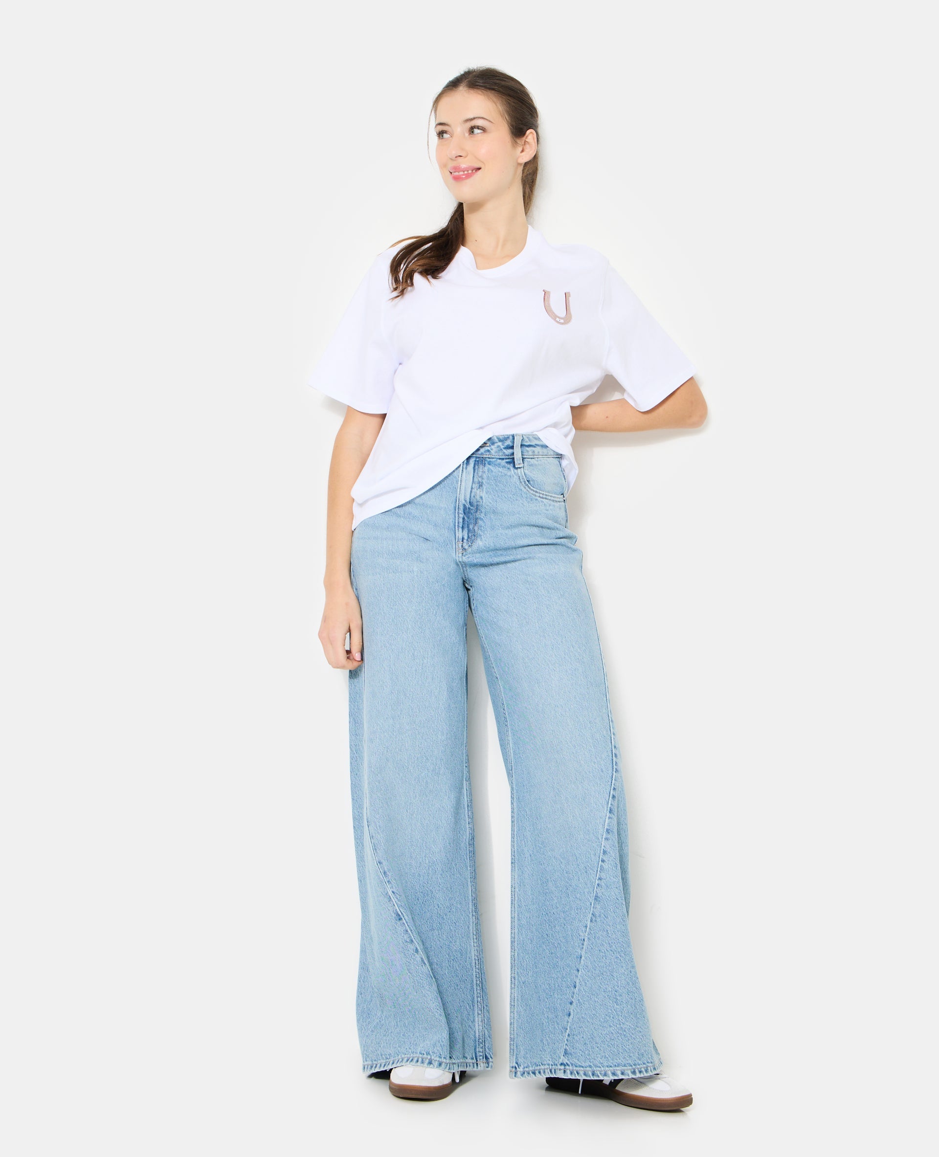 T-shirt oversize avec print poitrine et dos