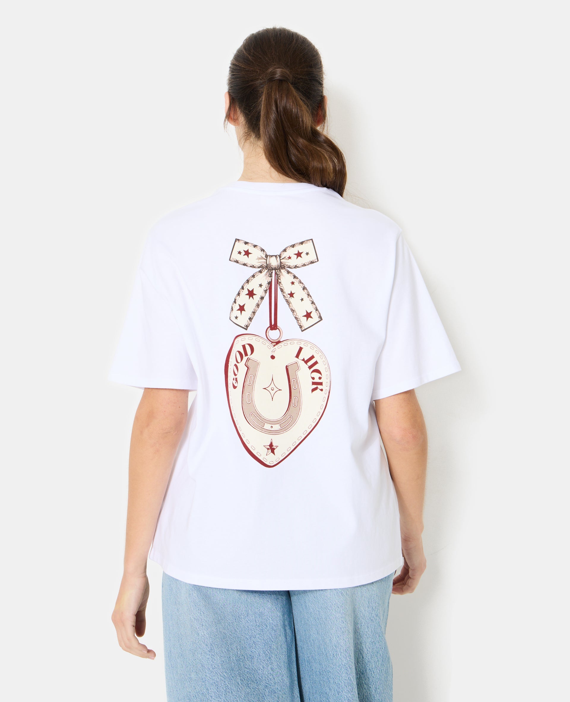 T-shirt oversize avec print poitrine et dos