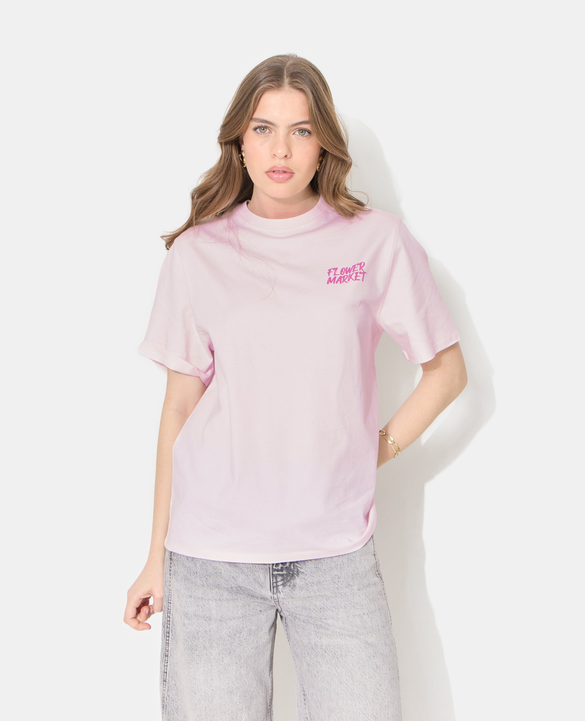 T-shirt oversize avec print poitrine et dos