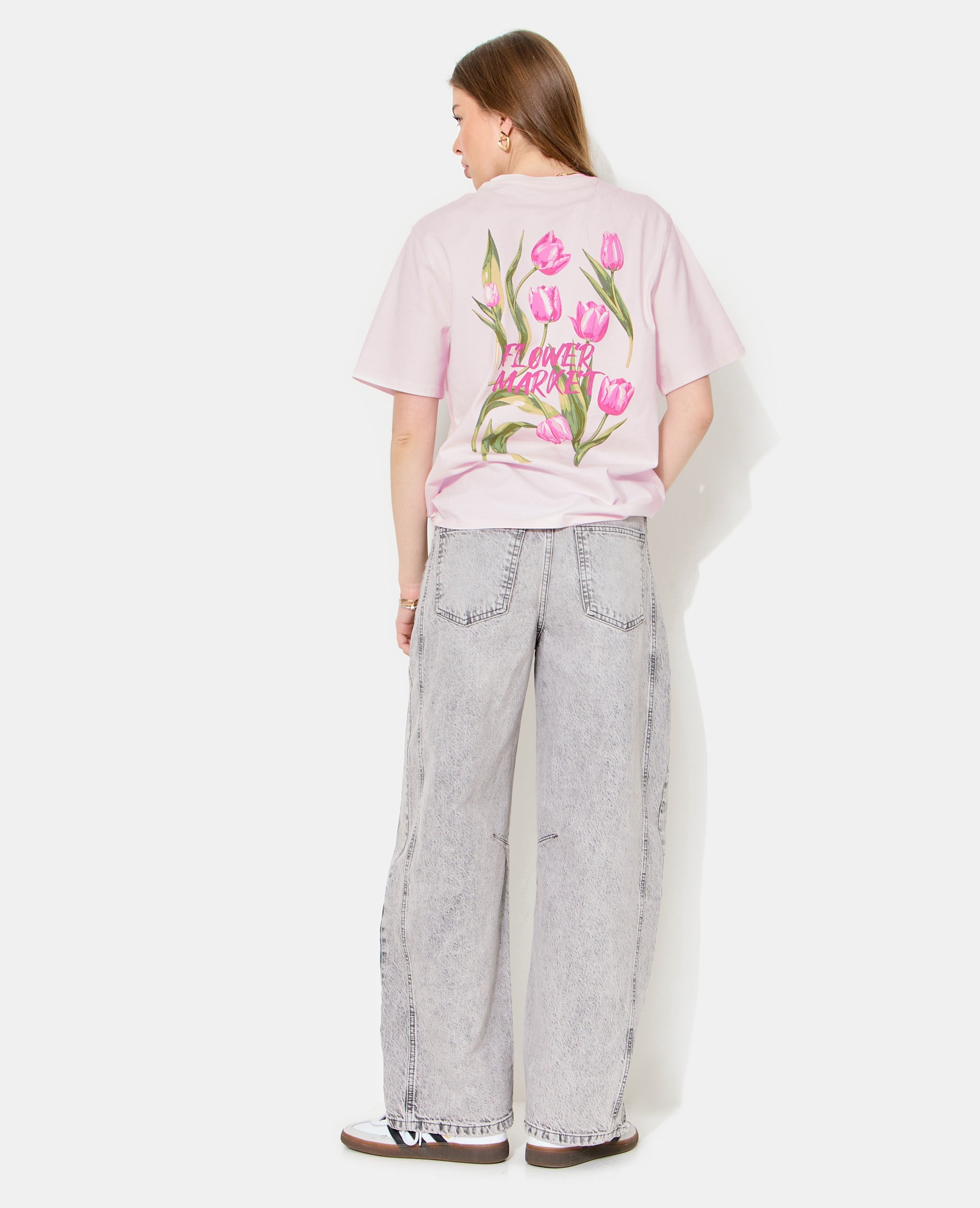 T-shirt oversize avec print poitrine et dos