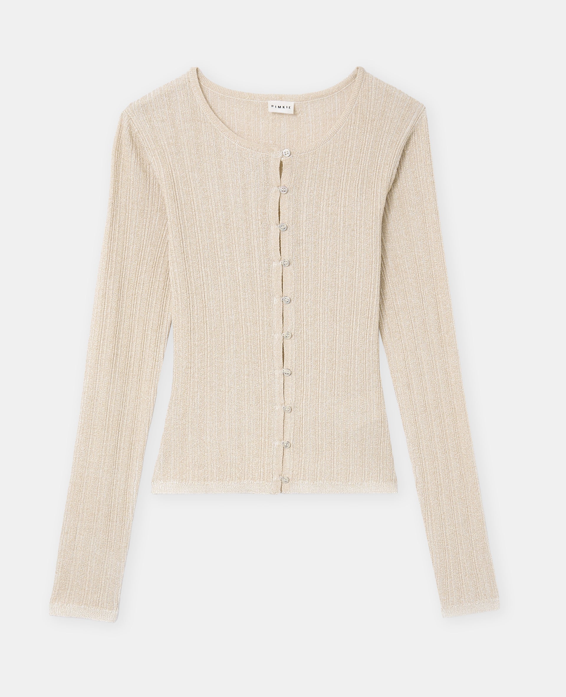 Gilet maille fine et côtelée avec lurex