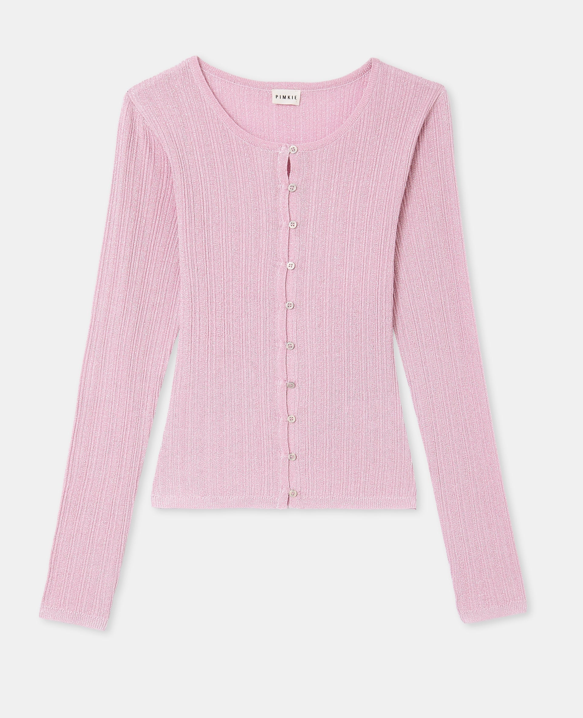 Gilet maille fine et côtelée avec lurex