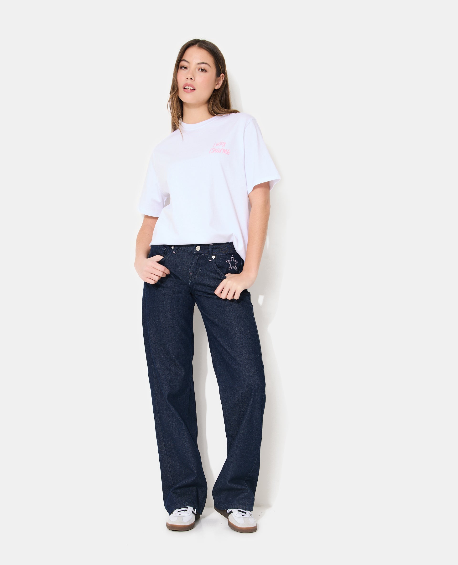 T-shirt oversize avec print poitrine et dos
