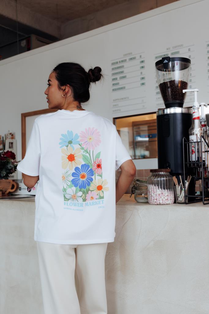 T-shirt oversize avec print poitrine et dos