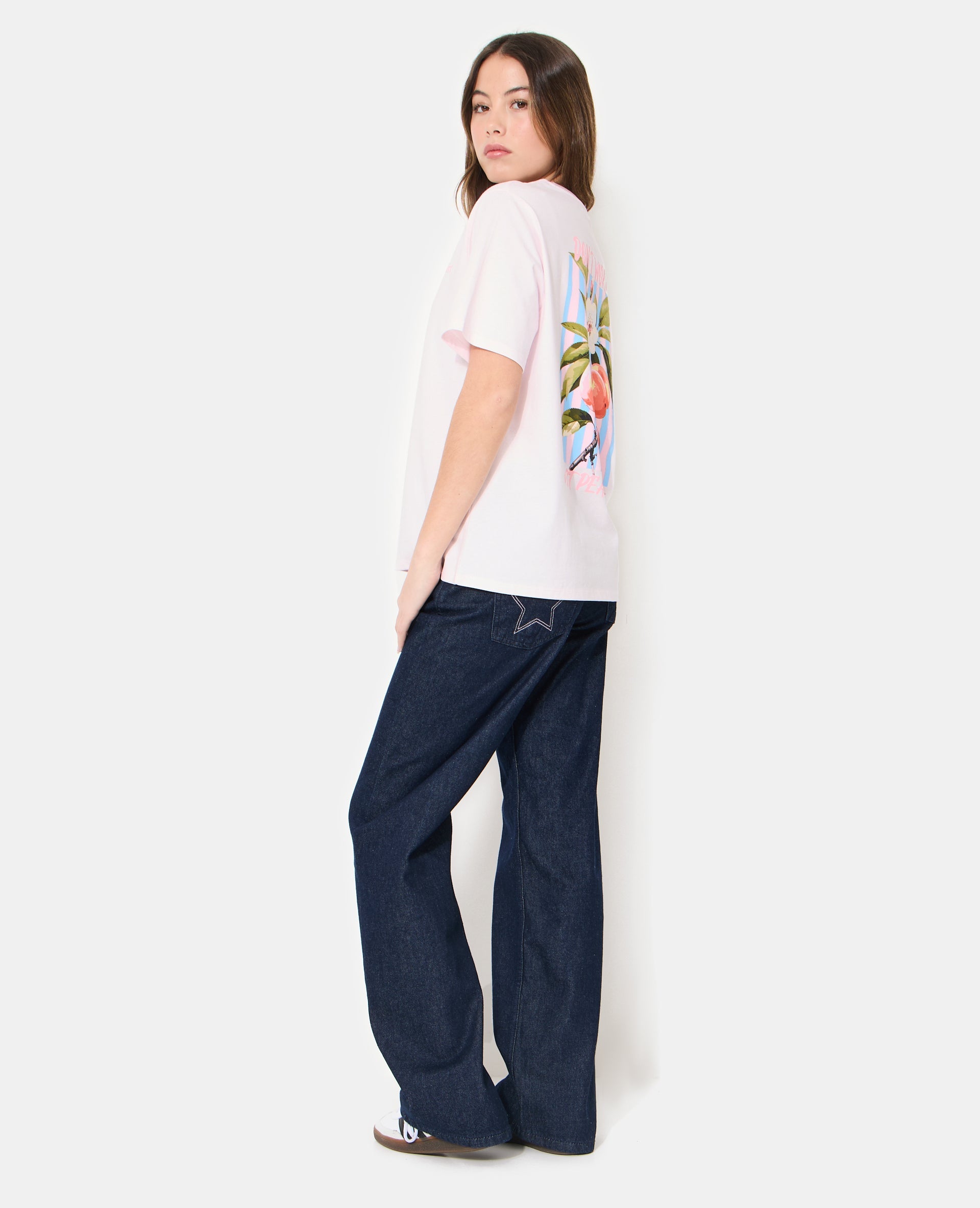 T-shirt oversize avec print poitrine et dos